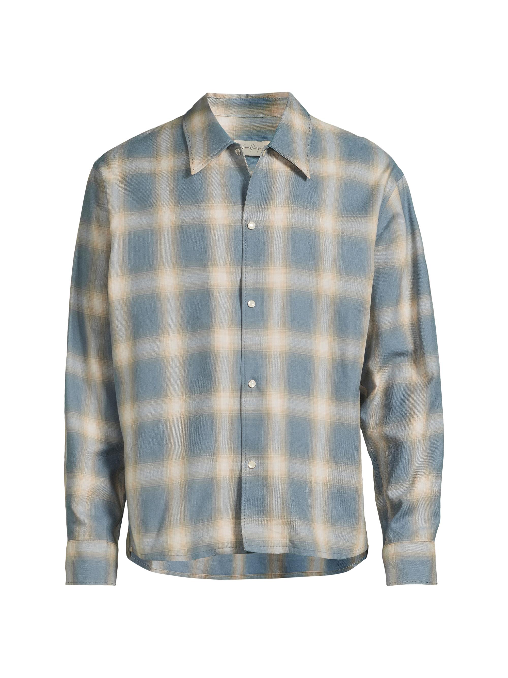 Second/Layer Men's Plaid Relaxed Shirt - Blue