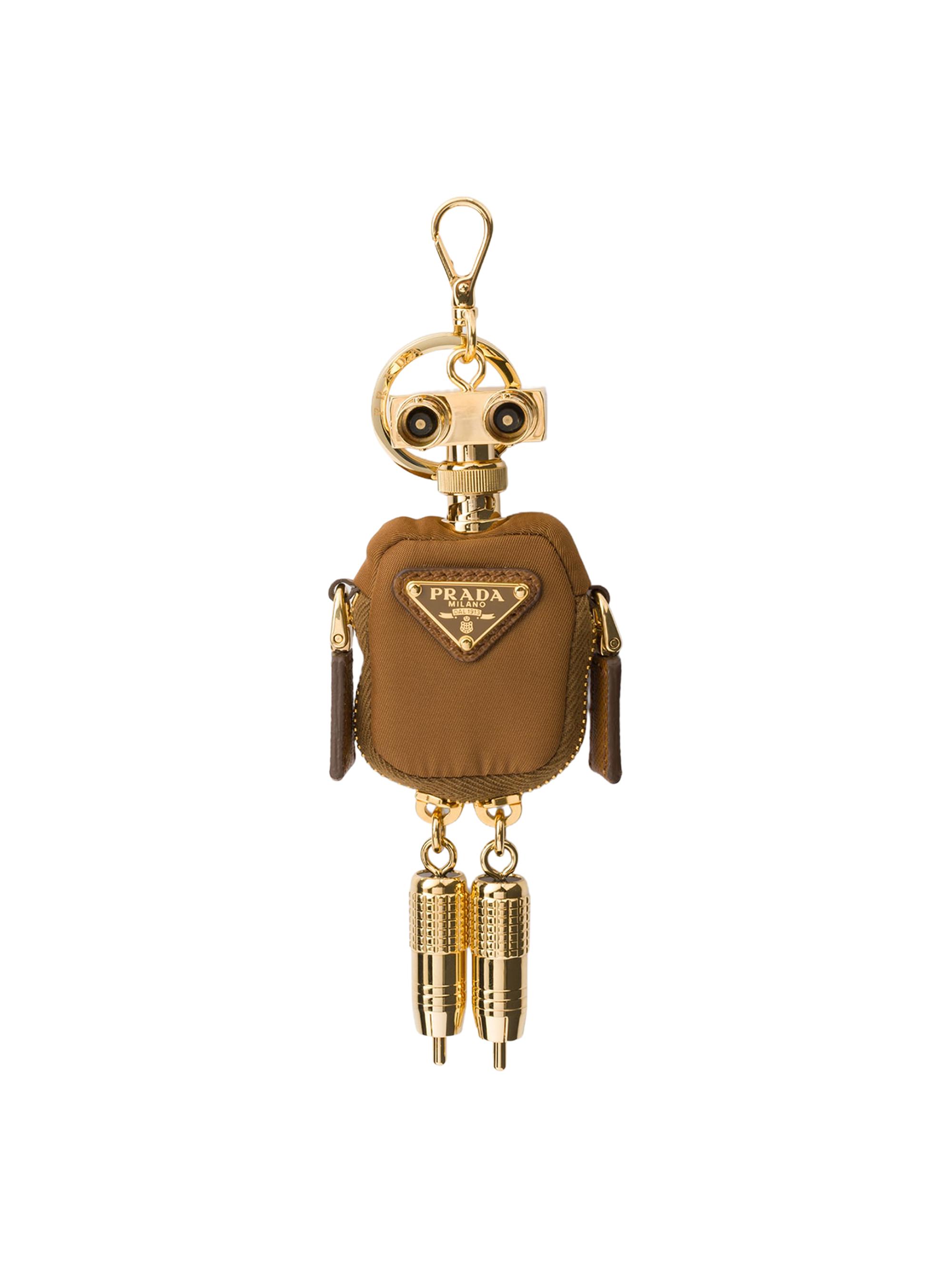 Prada Women's Re-Nylon Robot Bag Charm - Brown | Thumbnail 3