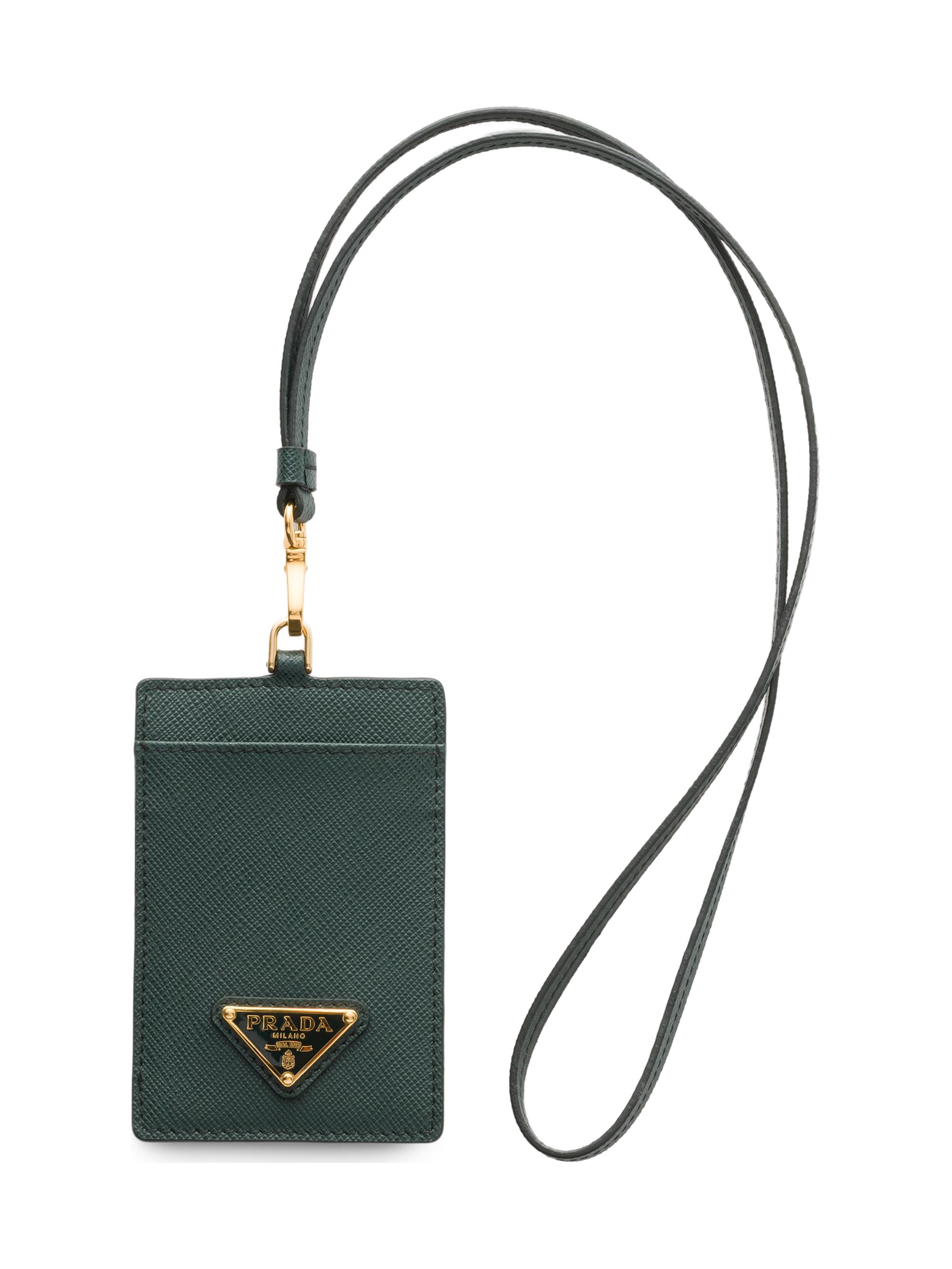 Prada Women's Saffiano Leather Badge Holder - Green
