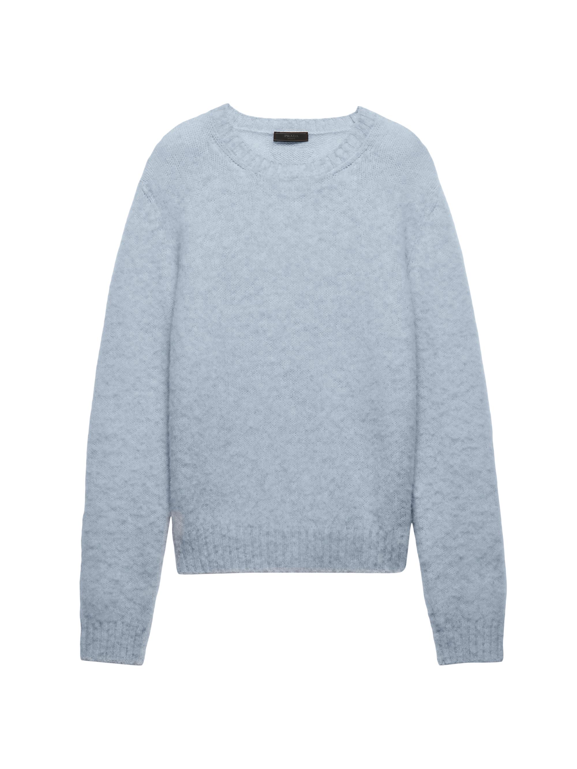 Prada Men's Shetland Wool Crewneck Sweater - Blue