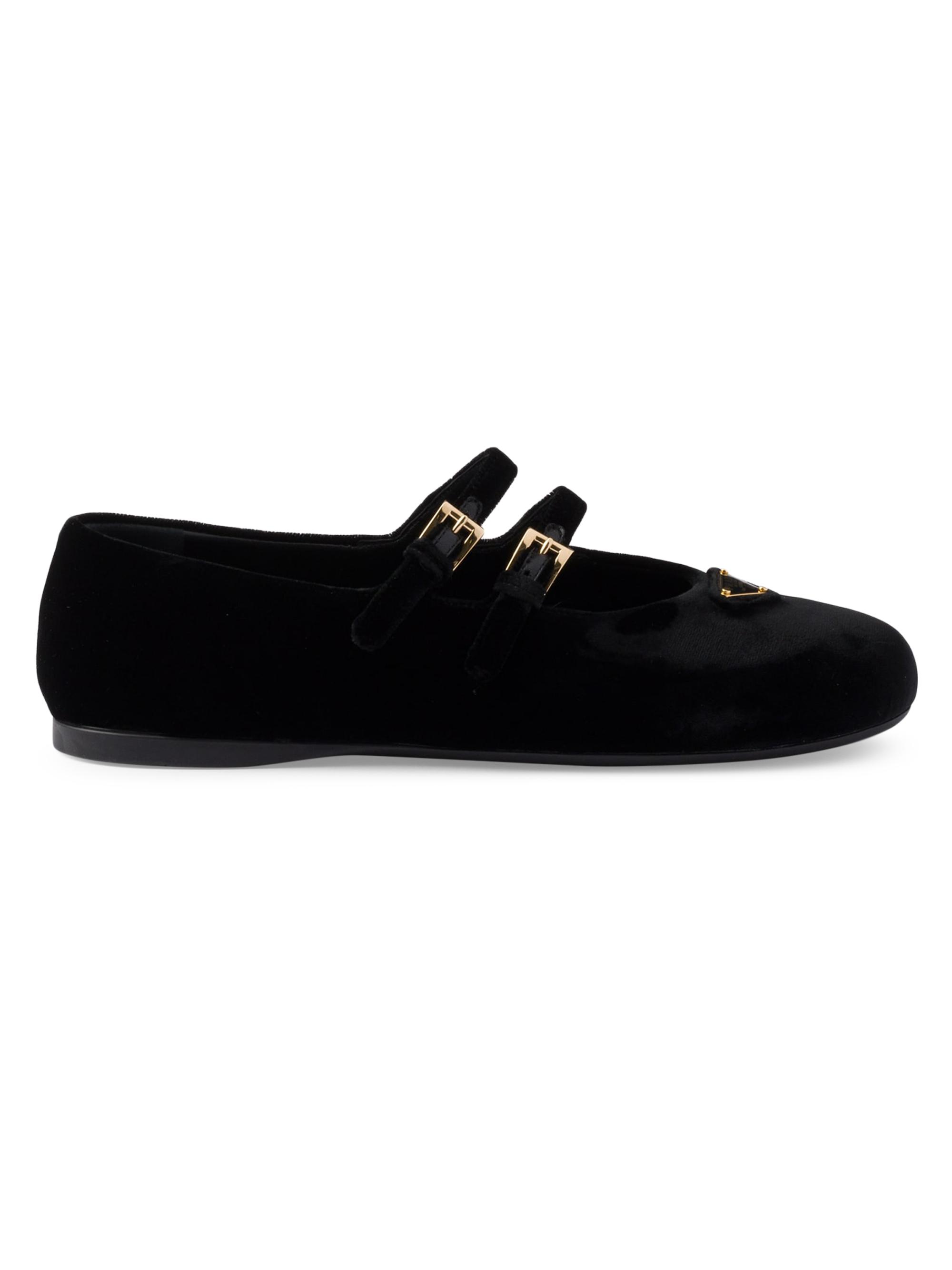 Prada Women's Velvet Ballerinas - Black