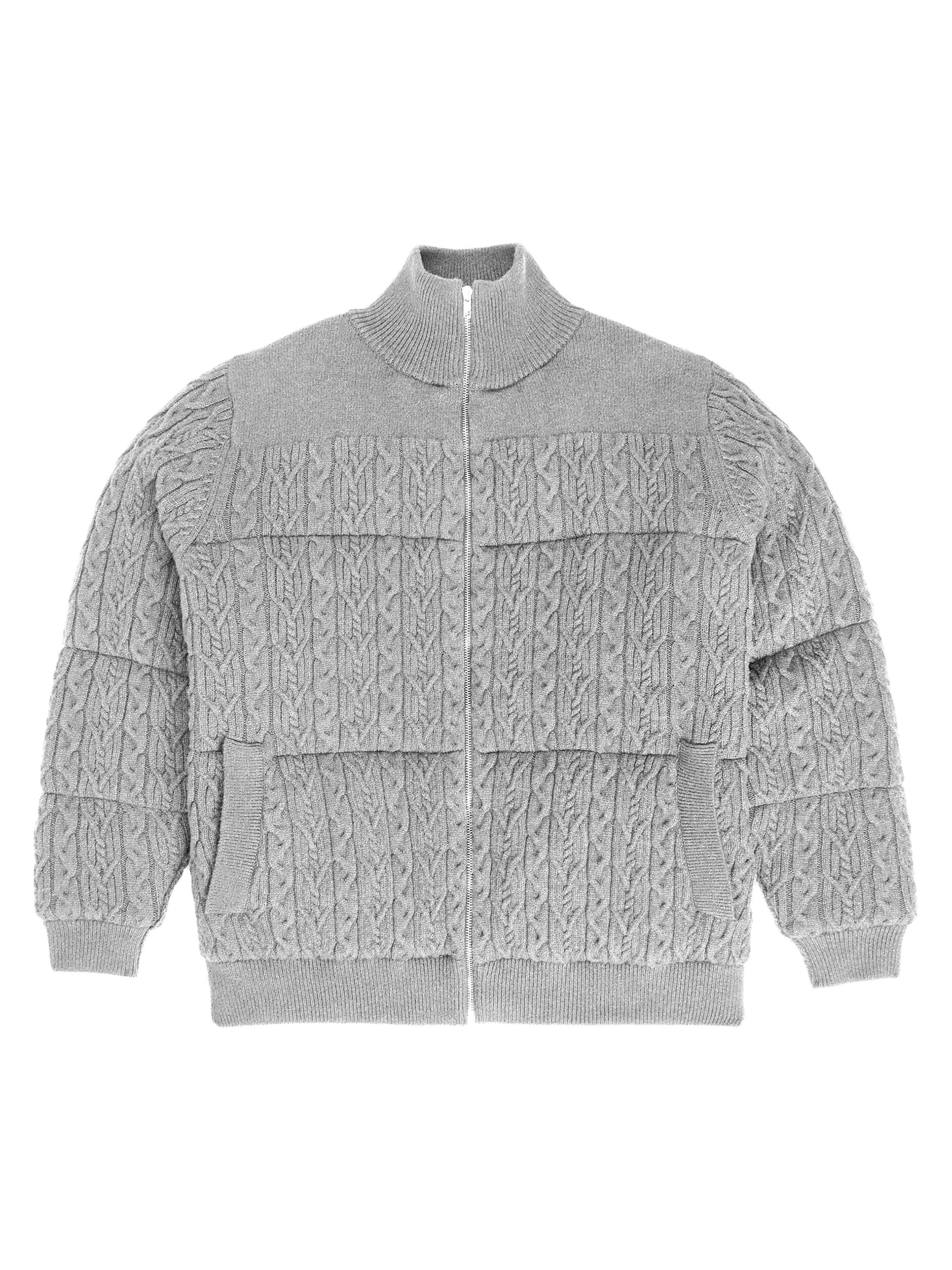 Ser.o.ya Men's Levi Knit Puffer Jacket - Heathered Grey