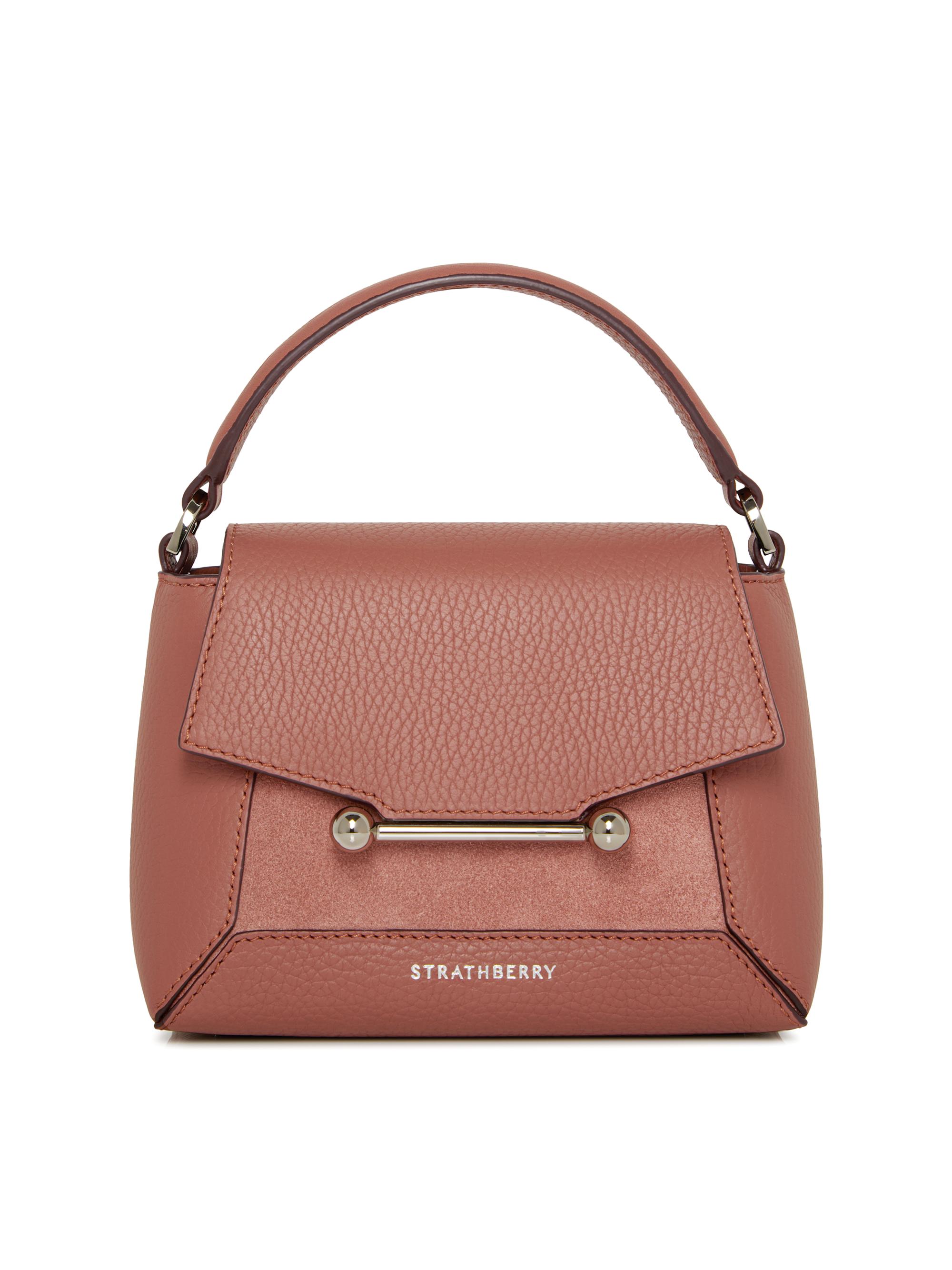 Strathberry Women's Nano Mosaic Suede Top Handle Bag - Sienna Dusty Pink