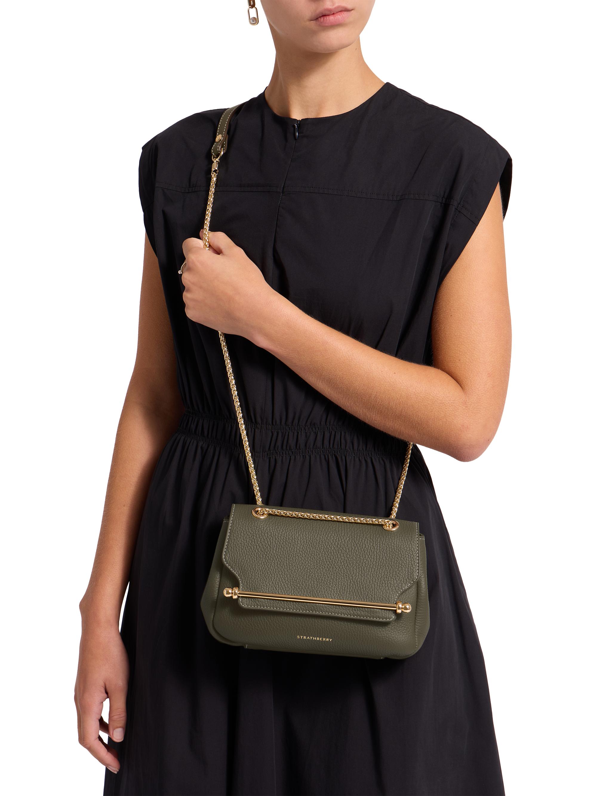 Strathberry Women's Mini East/West Soft Grain Leather Crossbody Bag - Khaki