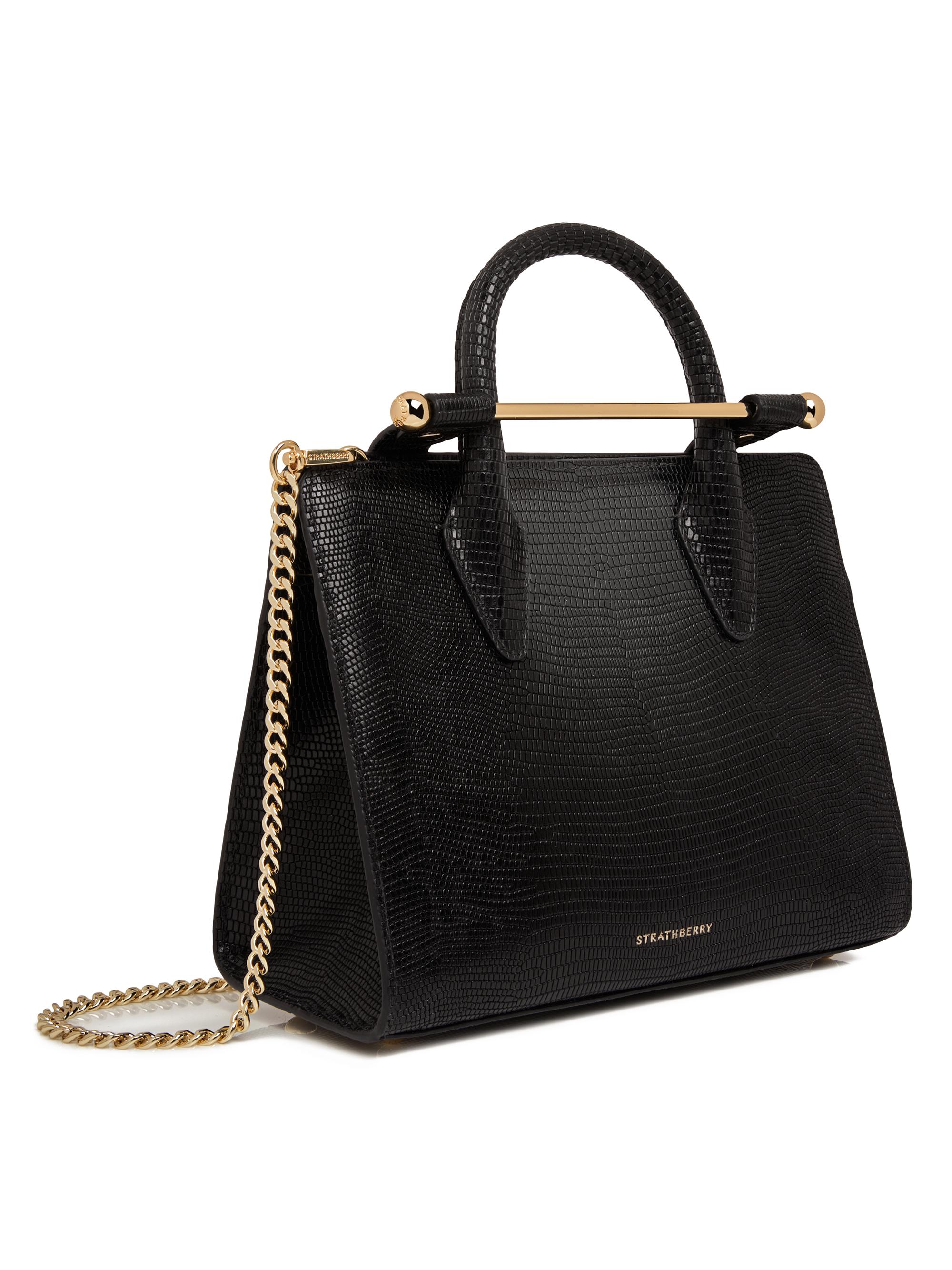 Strathberry Mini Lizard-Embossed Leather Top Handle Bag | Saks
