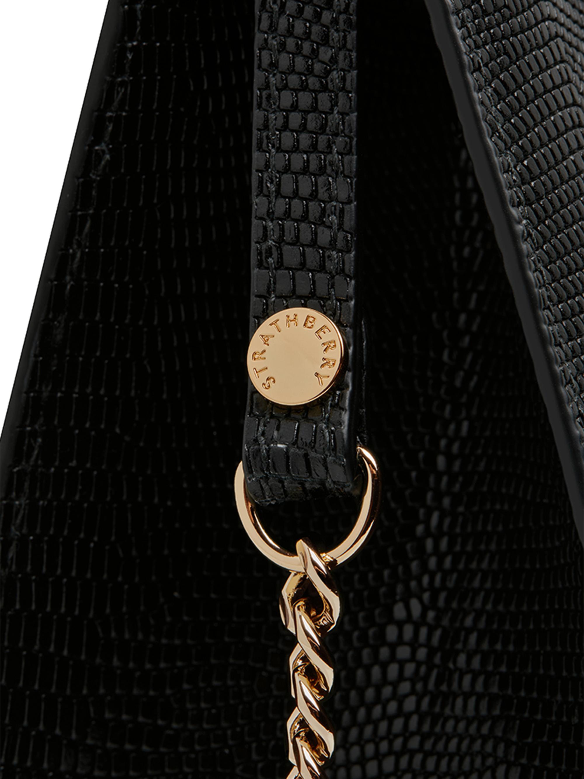Strathberry Mini Lizard-Embossed Leather Top Handle Bag | Saks