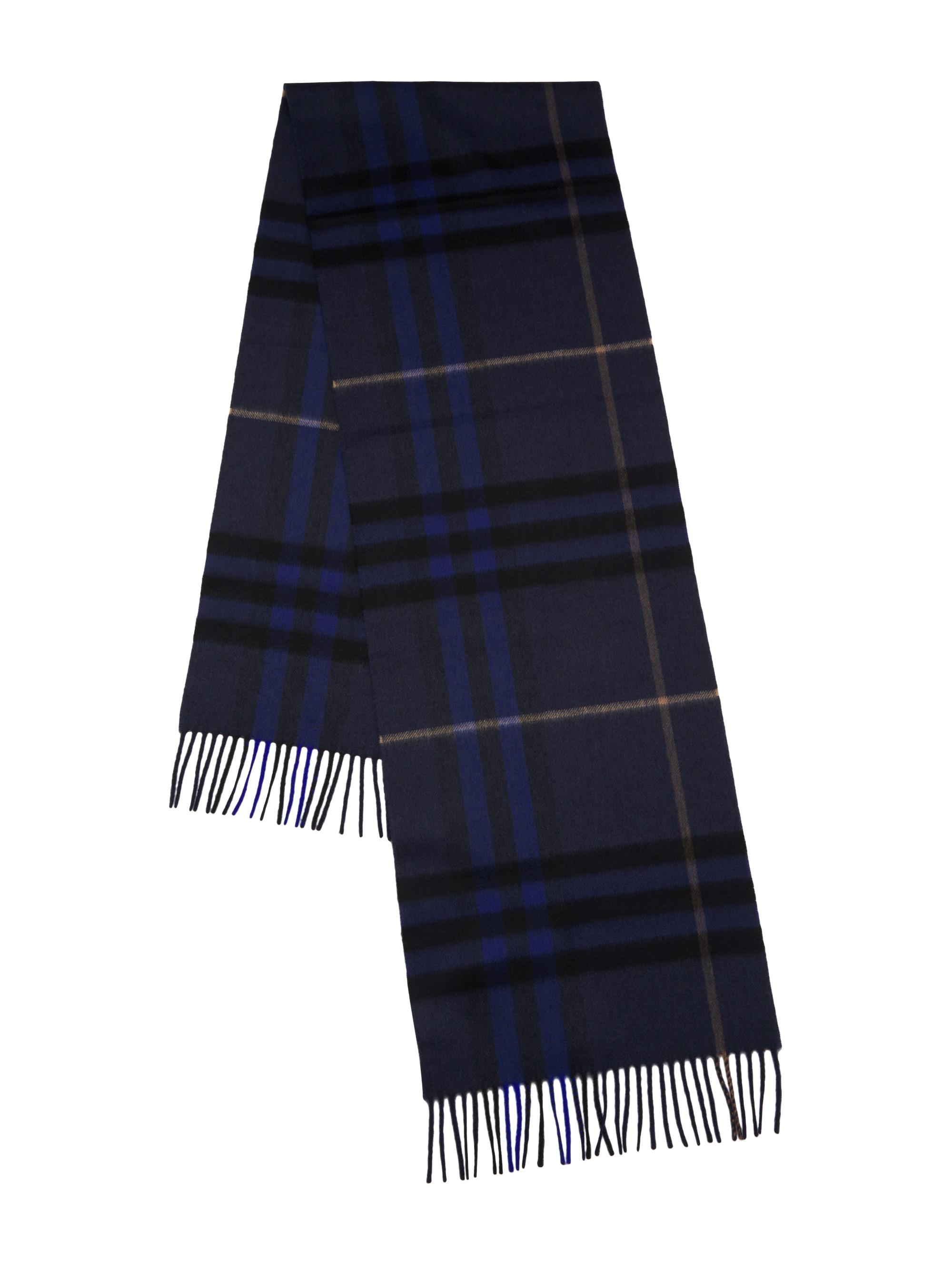 Burberry Men's Check Cashmere Scarf - Midnight