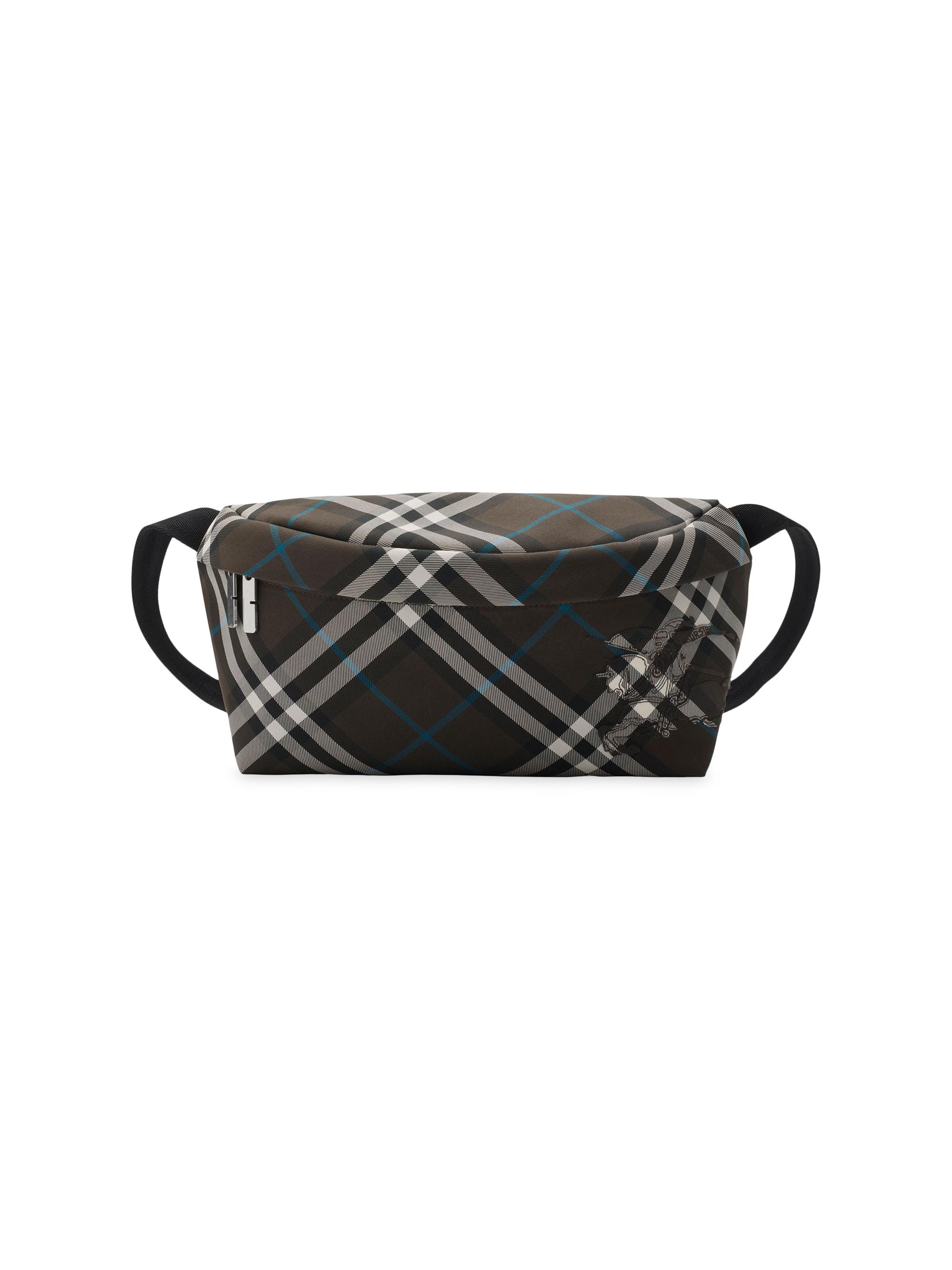 Burberry Shield Check Cotton-Blend Messenger Bag | Saks Fifth Avenue