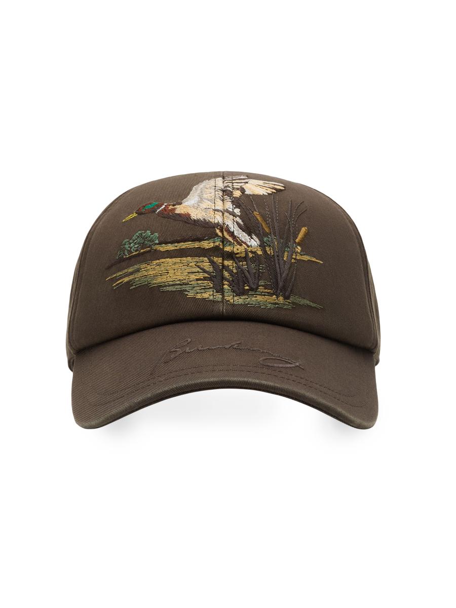 Burberry Duck Embroidery Gabardine Baseball Cap | Saks Fifth