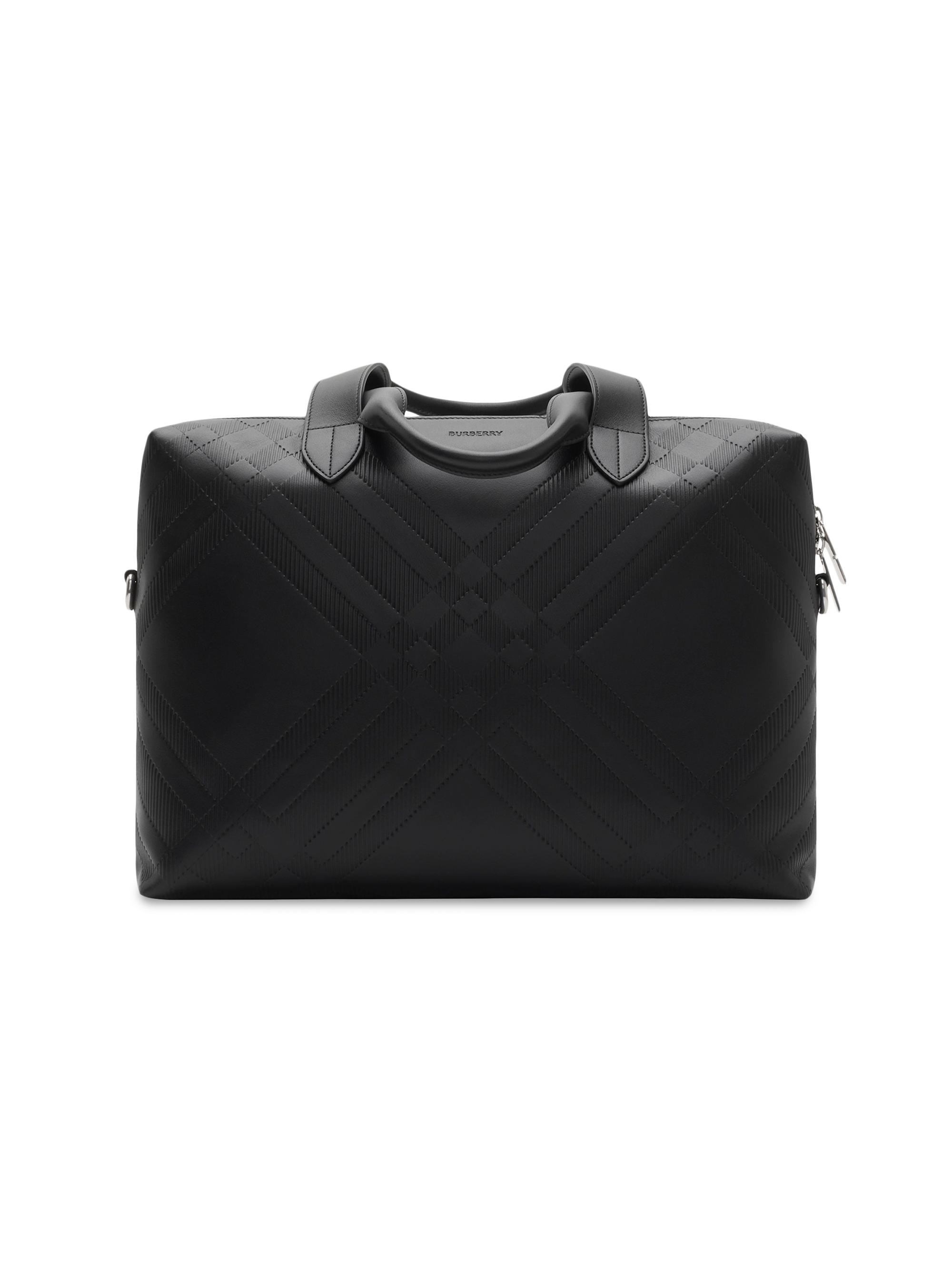 Burberry Check Embossed Leather Briefcase | Saks Fifth Avenue
