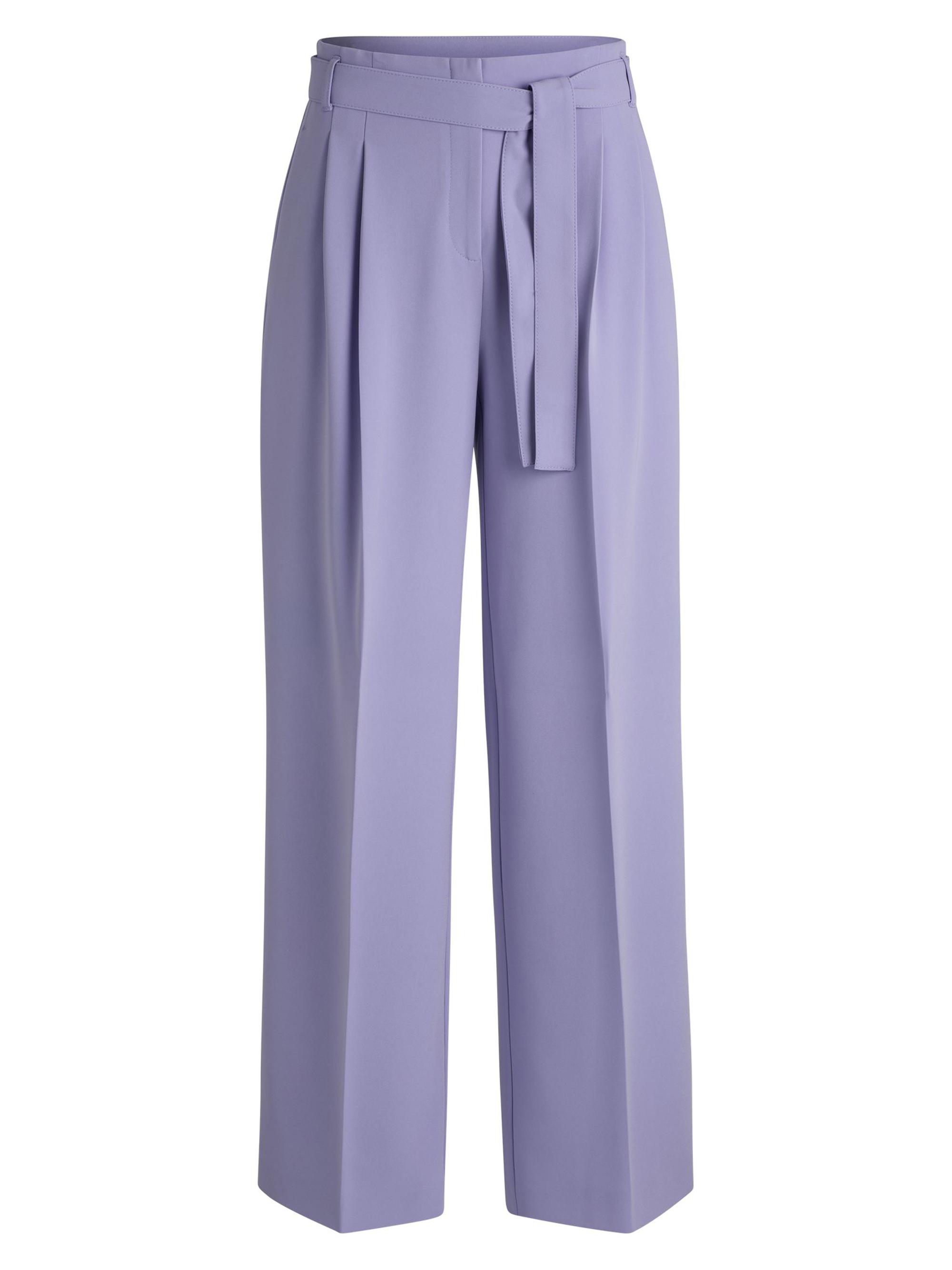 BOSS Women's Relaxed-Fit Trousers in Crease-Resistant Japanese Crepe - Purple