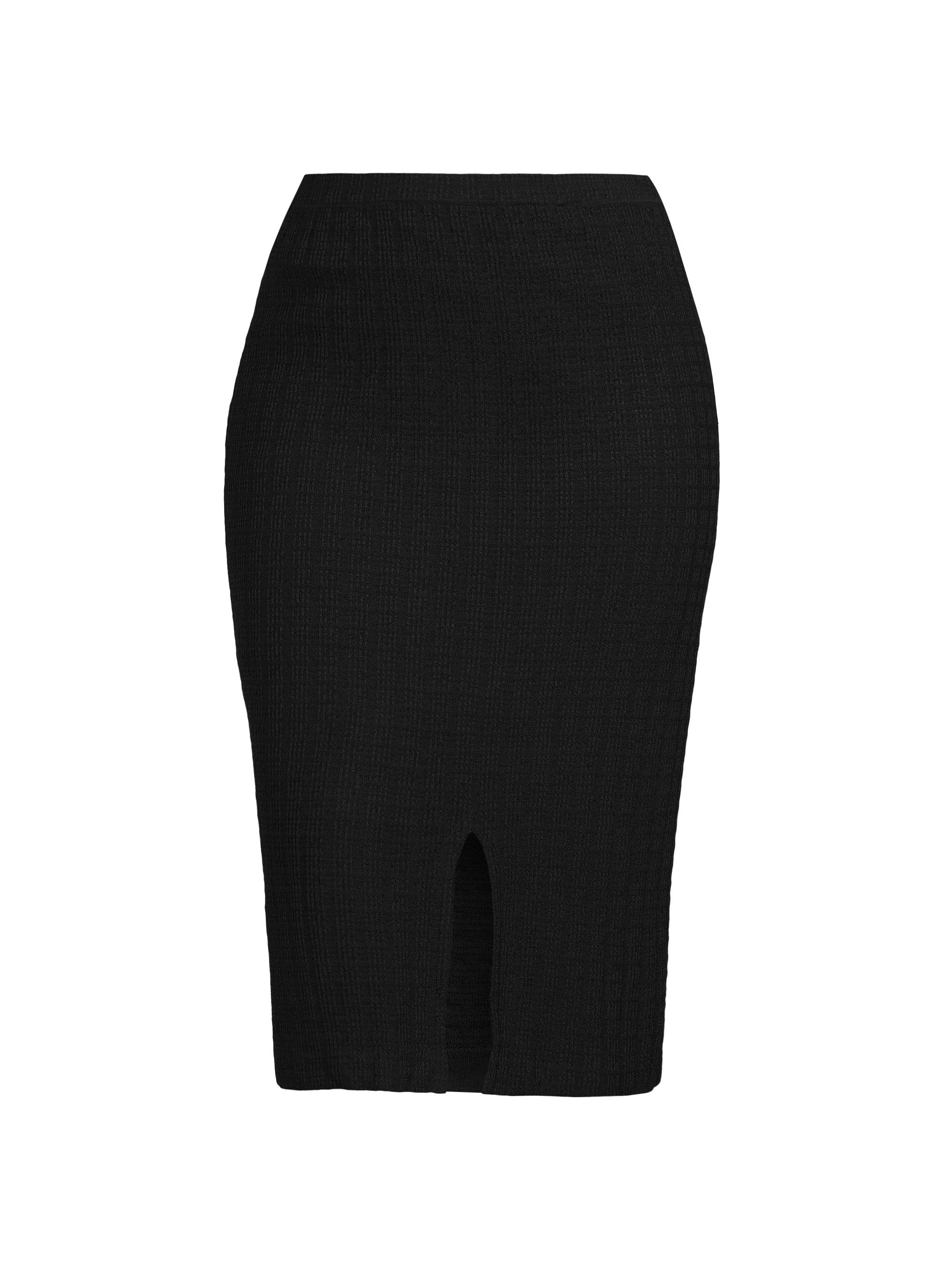 Ming Wang Women's Textured Knit Midi Skirt - Black