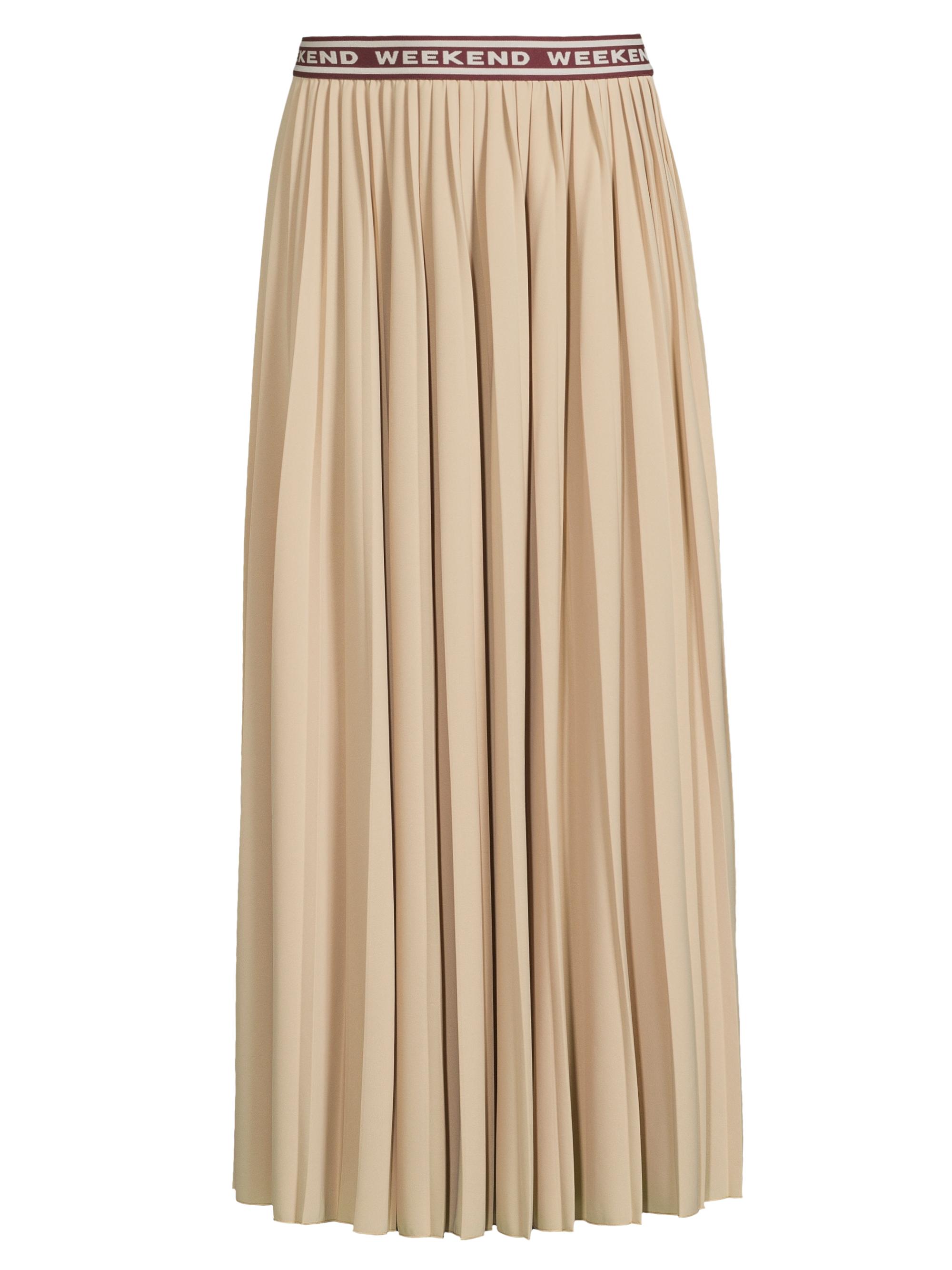 Weekend Max Mara Women's Bleu Pleated Logo Waist Maxi Skirt - Sand