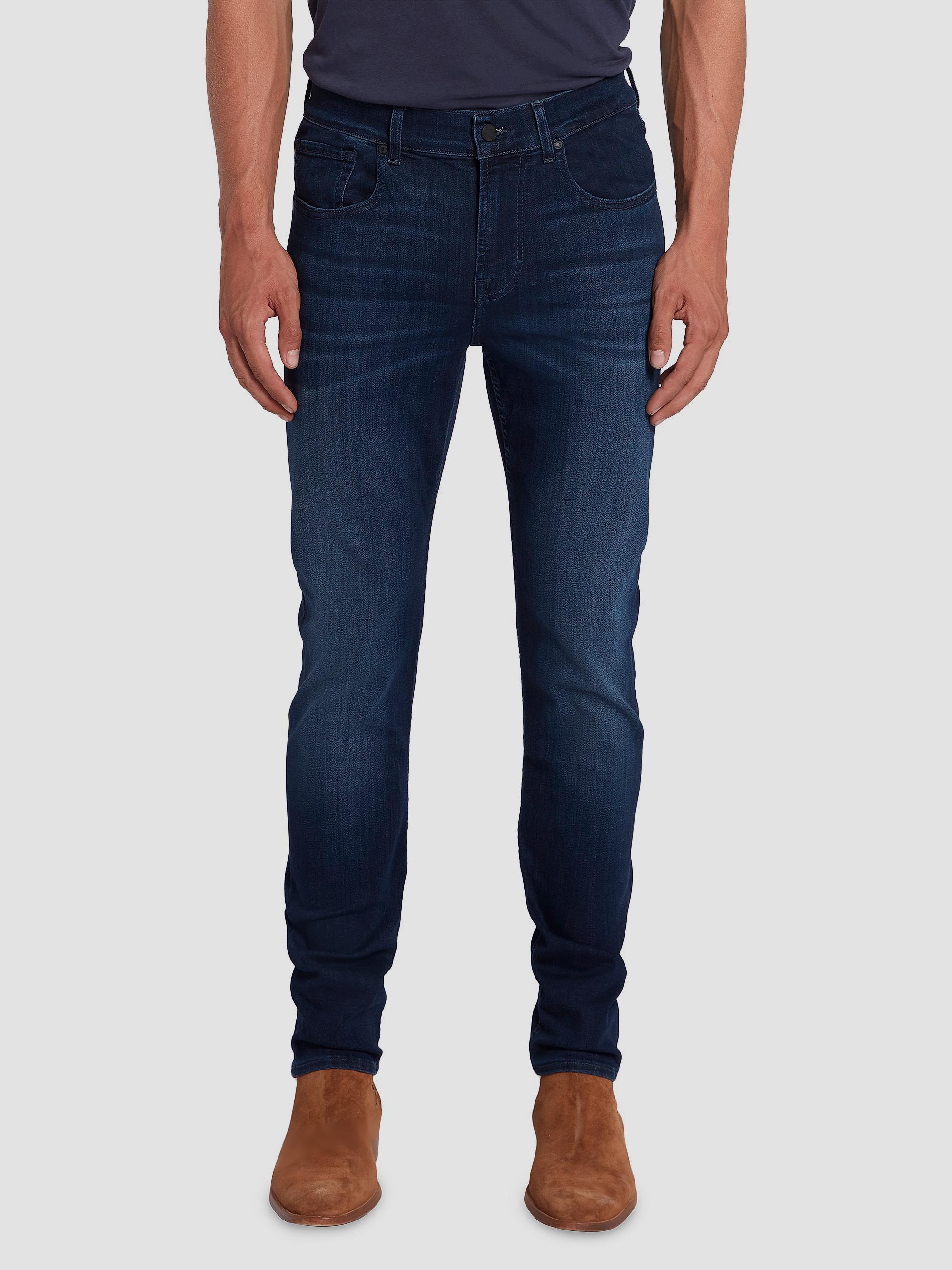 7 For All Mankind Men's Slimmy Skinny Jeans - Deep Blue | Thumbnail 5