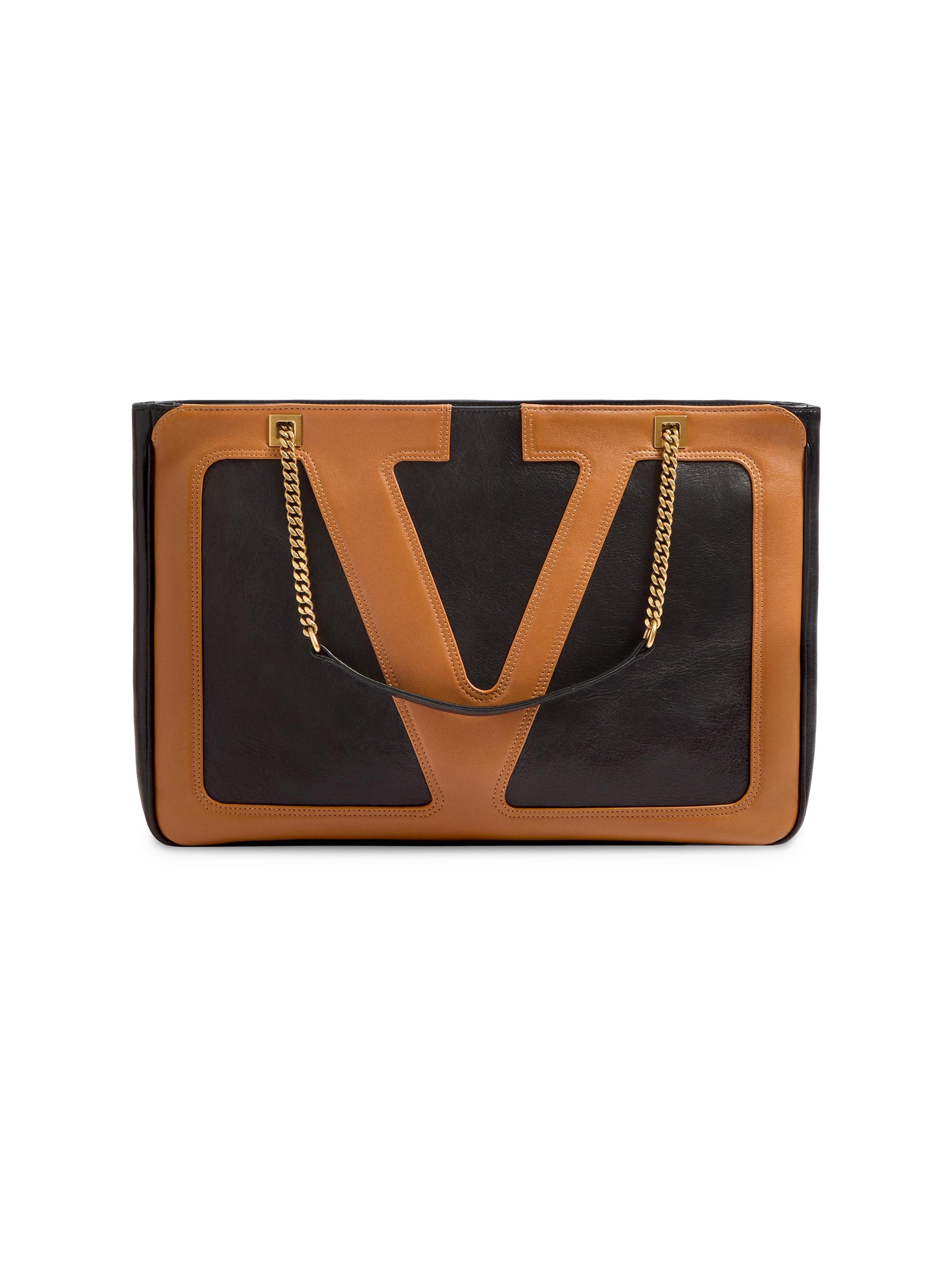 Valentino Garavani Women's Viva Superstar  Nappa Leather Shopping Bag - Black Brown