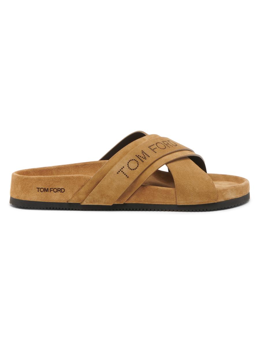 TOM FORD Crisscross Suede Slip-On Sandals | Saks Fifth Avenue