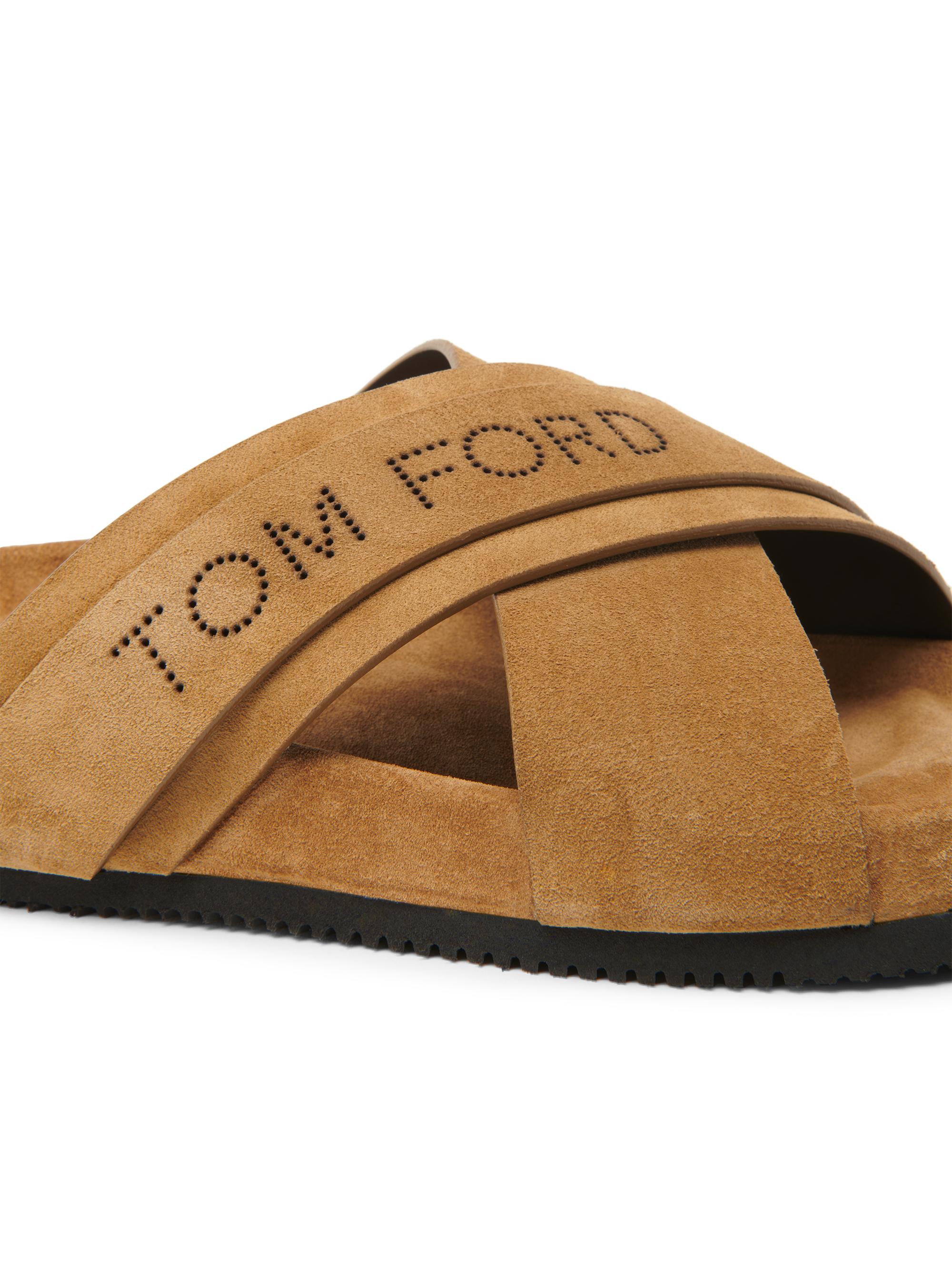 TOM FORD Crisscross Suede Slip-On Sandals | Saks Fifth Avenue