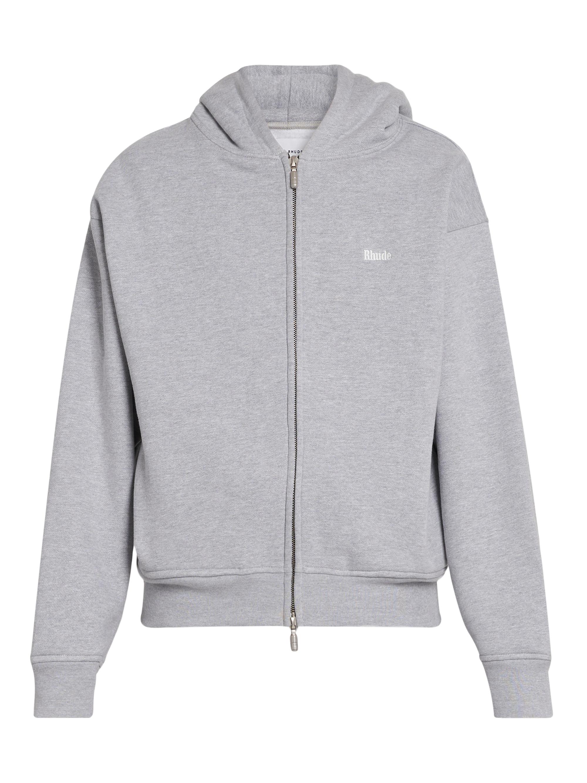 Rhude Men's Classique Full-Zip Hoodie - Heather Gray