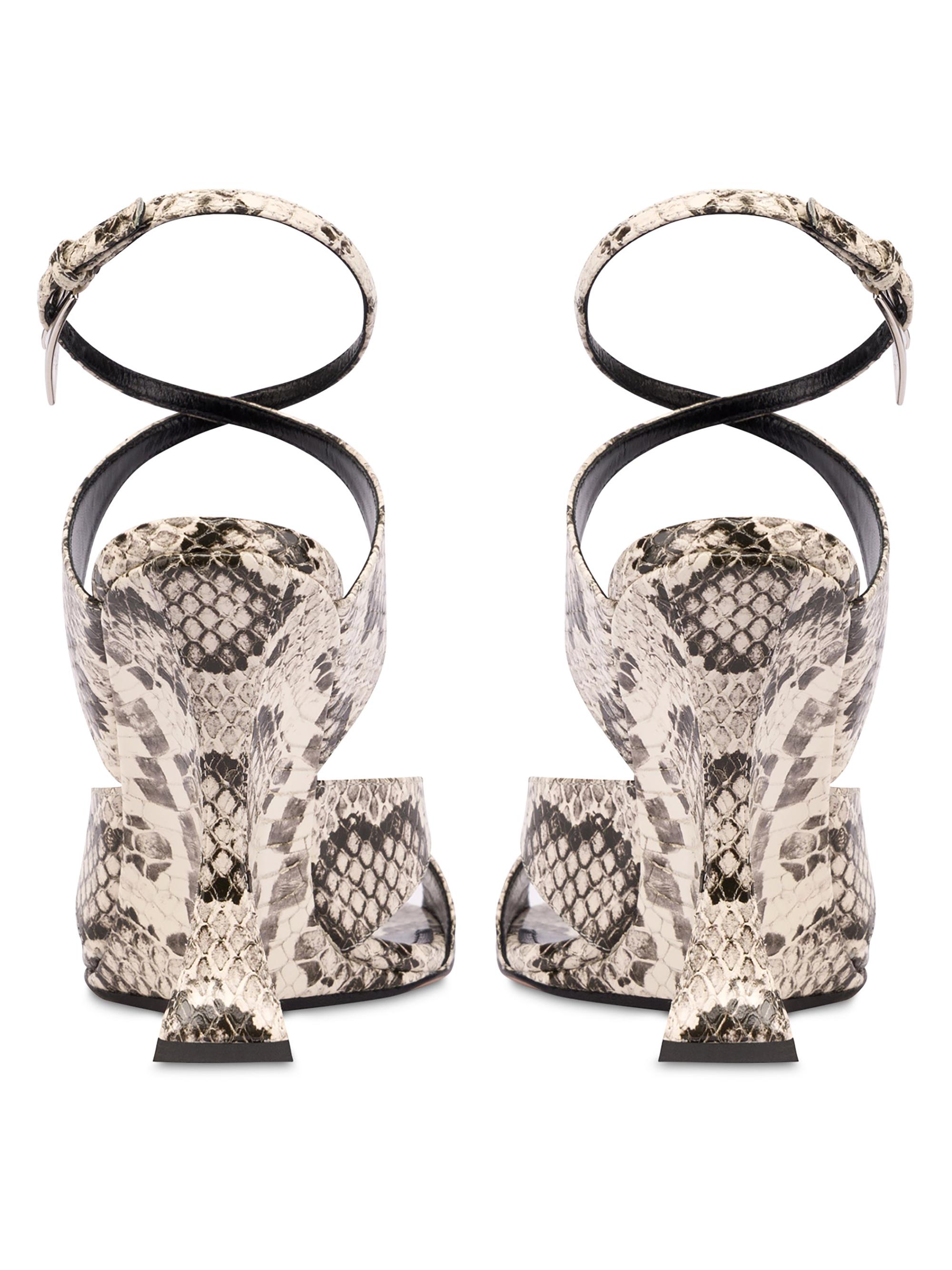 Paris Texas Laila 105MM Python-Printed Leather Wedge Sandals