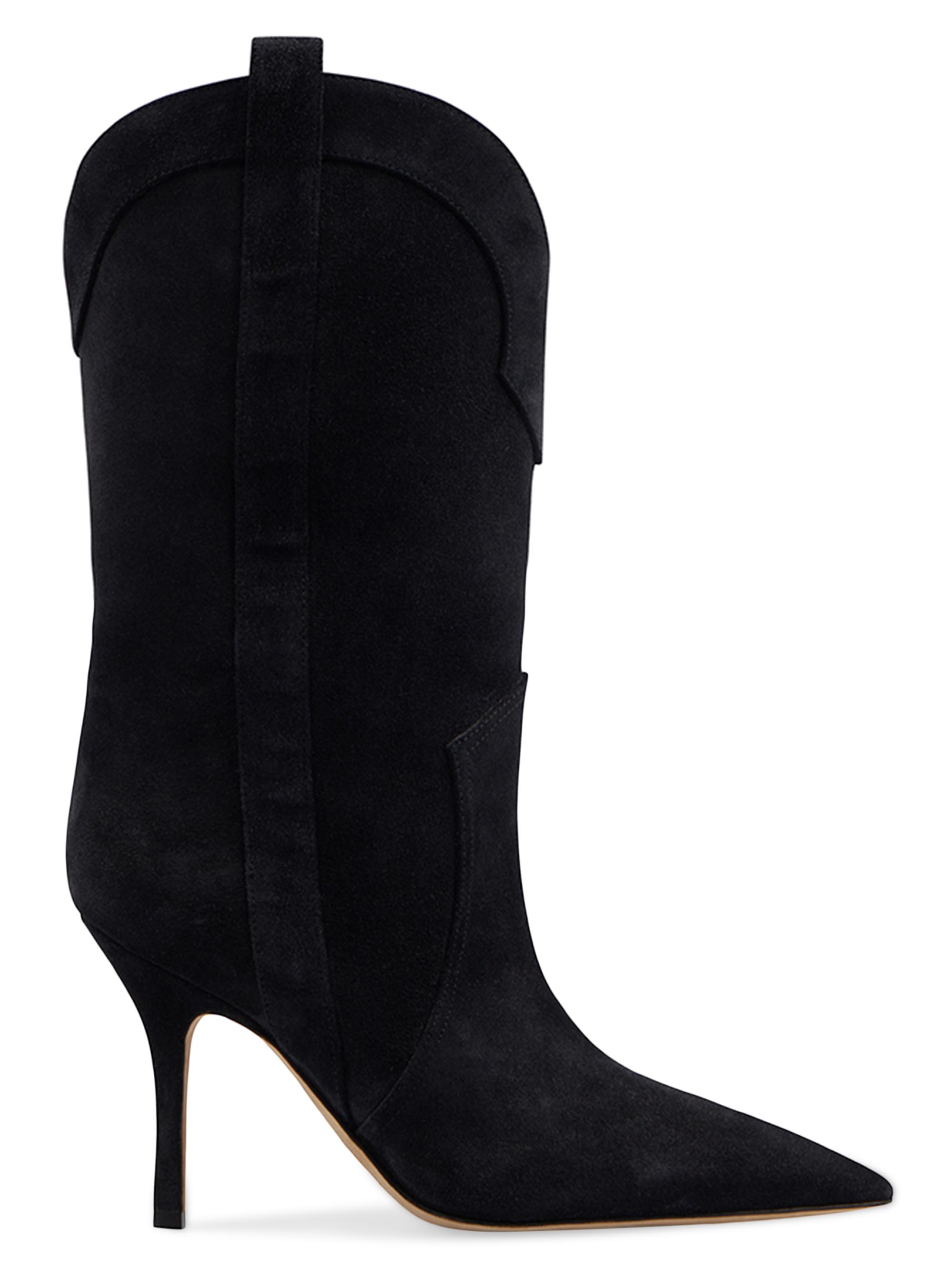 Paris Texas Women's Paloma 95MM Suede Mid-Calf Boots - Off Black