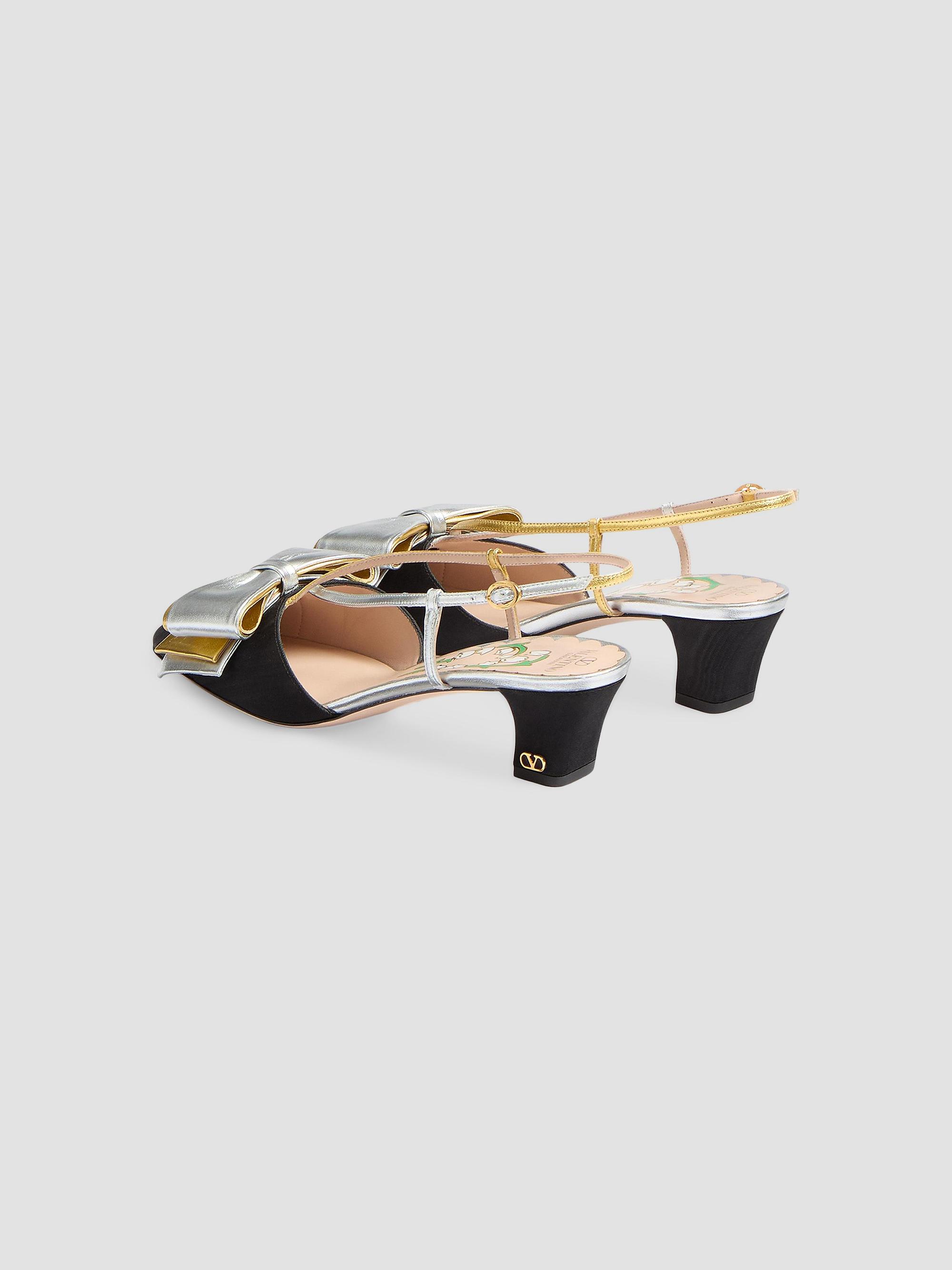 Valentino Garavani Bowow 45MM Slingback Pumps in Moire Fabric