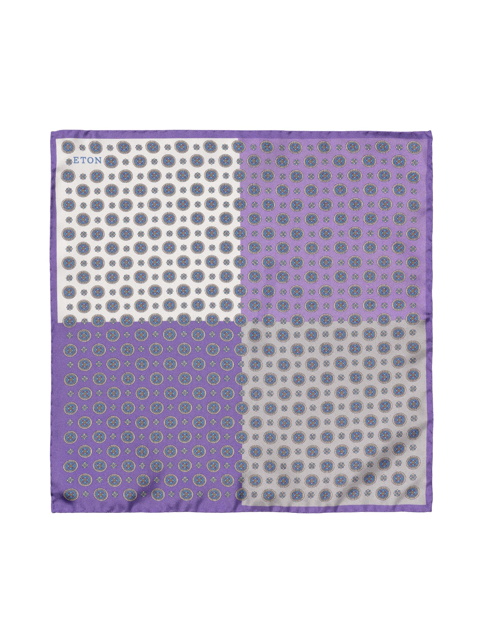 Eton Men's Four-Side Silk Pocket Square - Purple