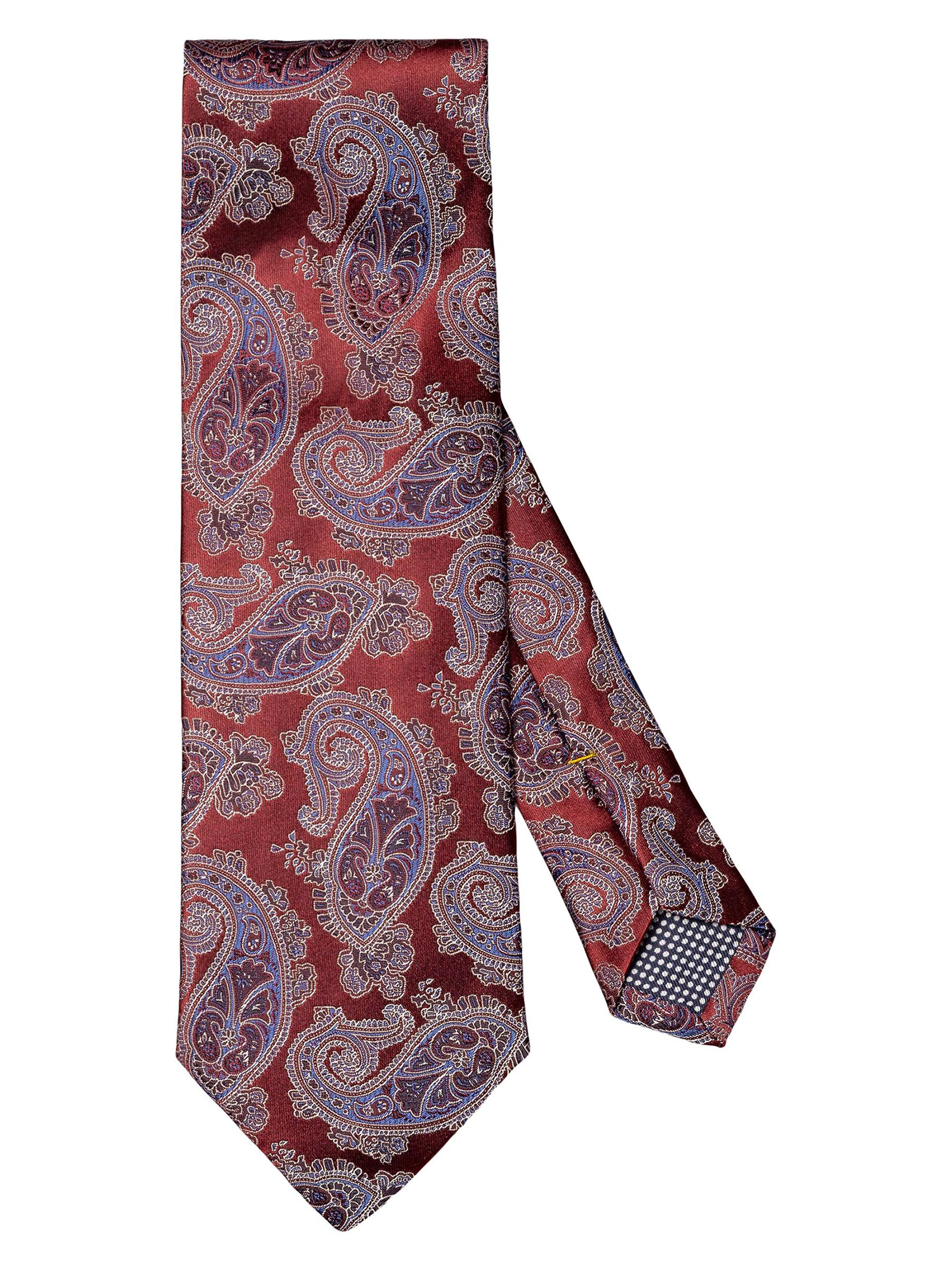 Eton Men's Paisley Silk Tie - Red