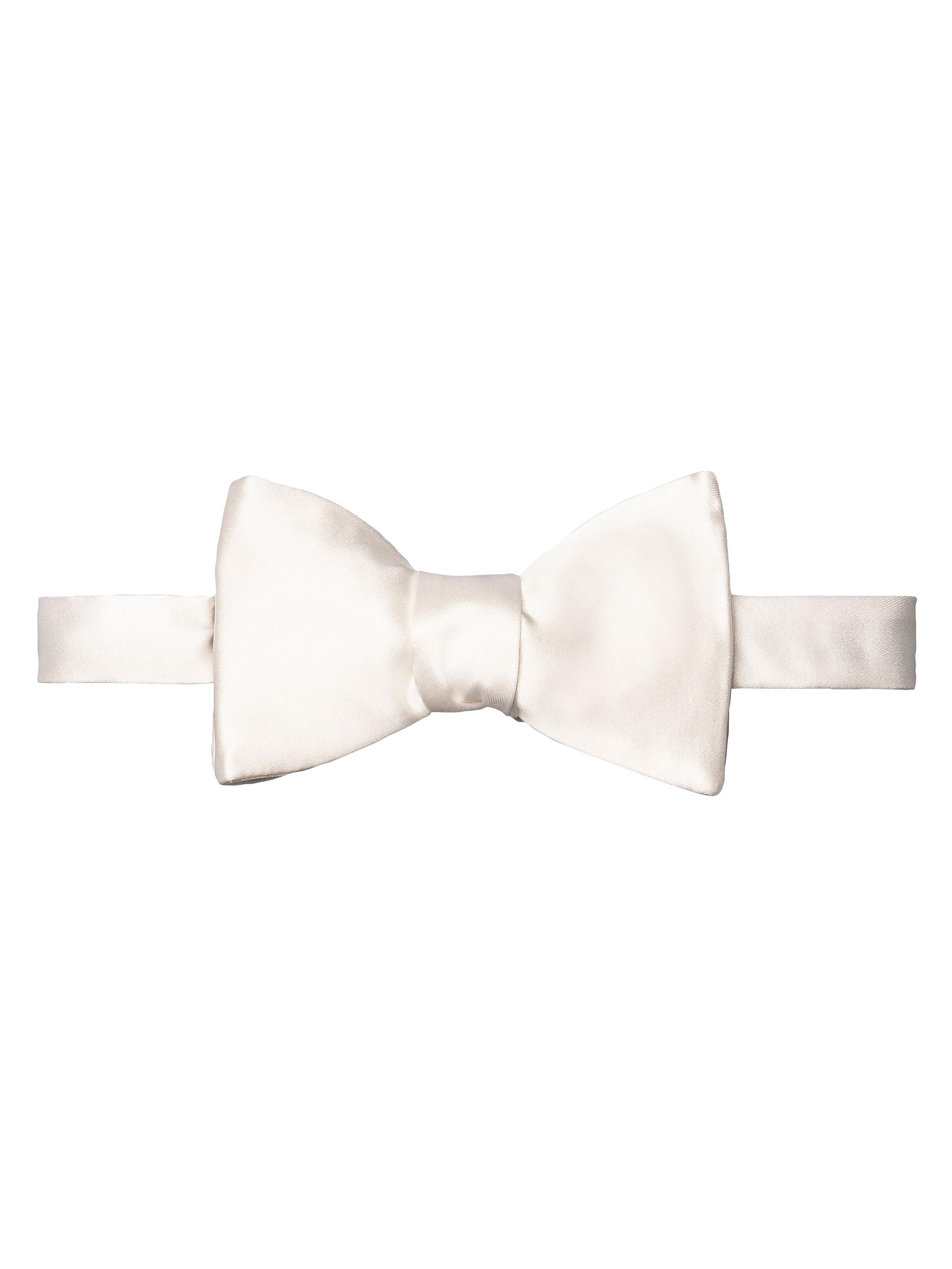 Eton Men's Solid Satin Ready-Tied Bow Tie - Off White