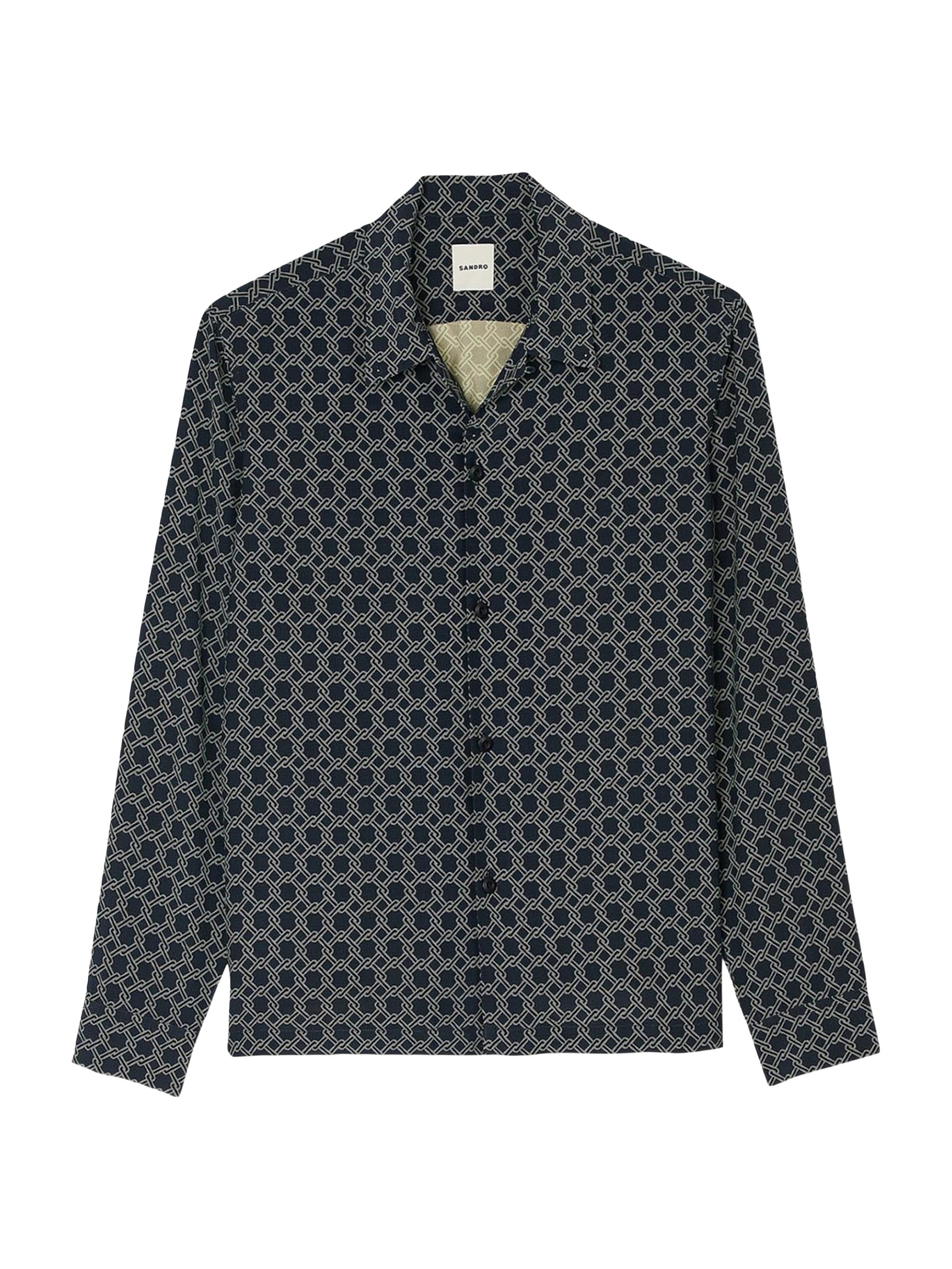 Sandro Men's Loose-Fit Shirt - Navy Blue