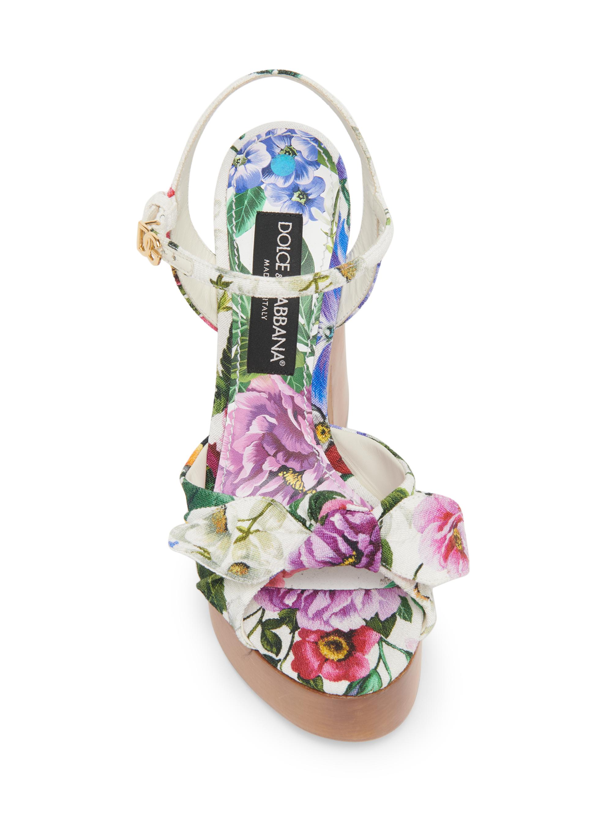 Dolce&Gabbana Floral 125MM Platform Wedge Sandals | Saks Fifth Avenue