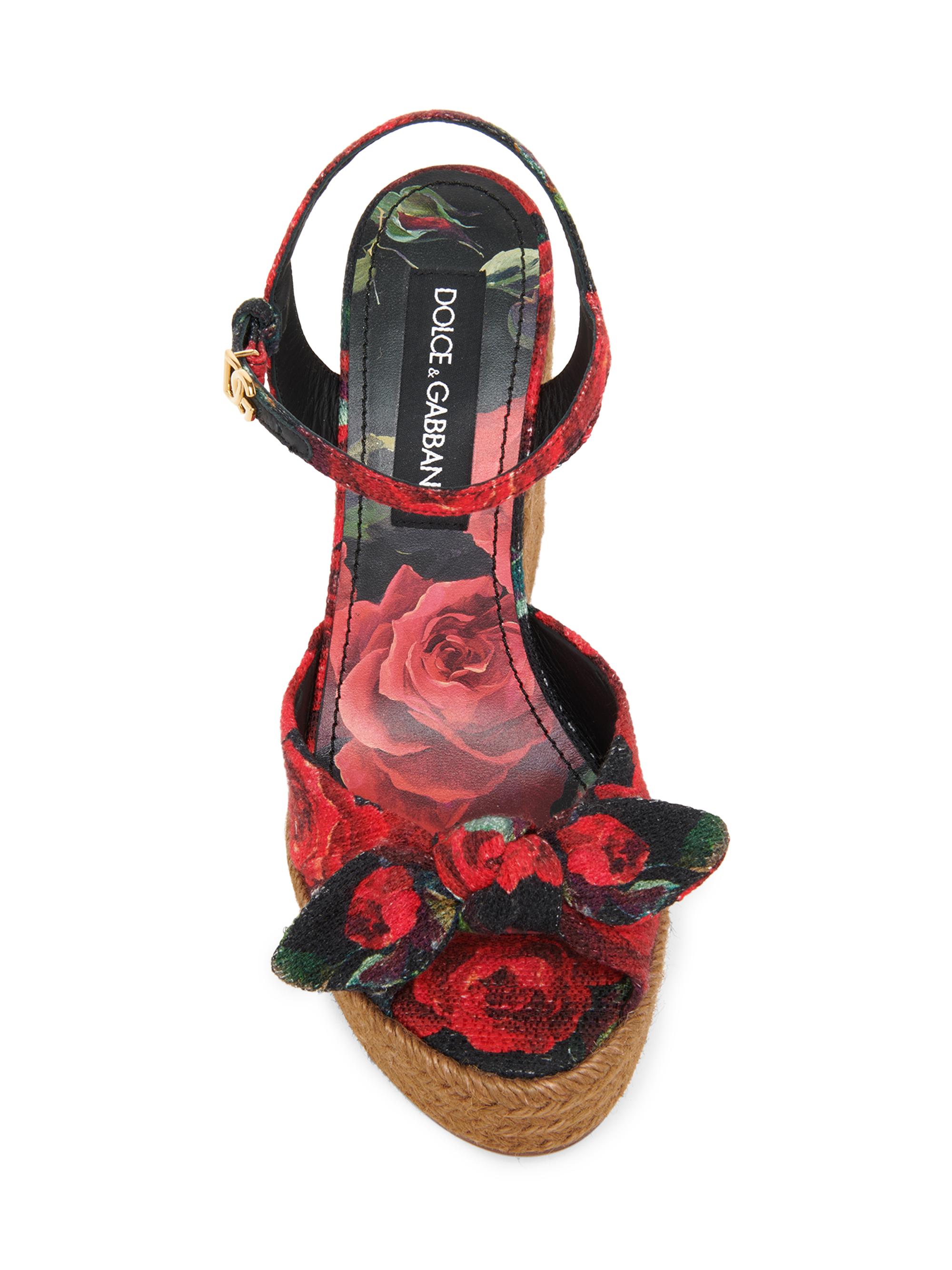 Dolce&Gabbana Floral Espadrille Wedge Sandals | Saks Fifth Avenue