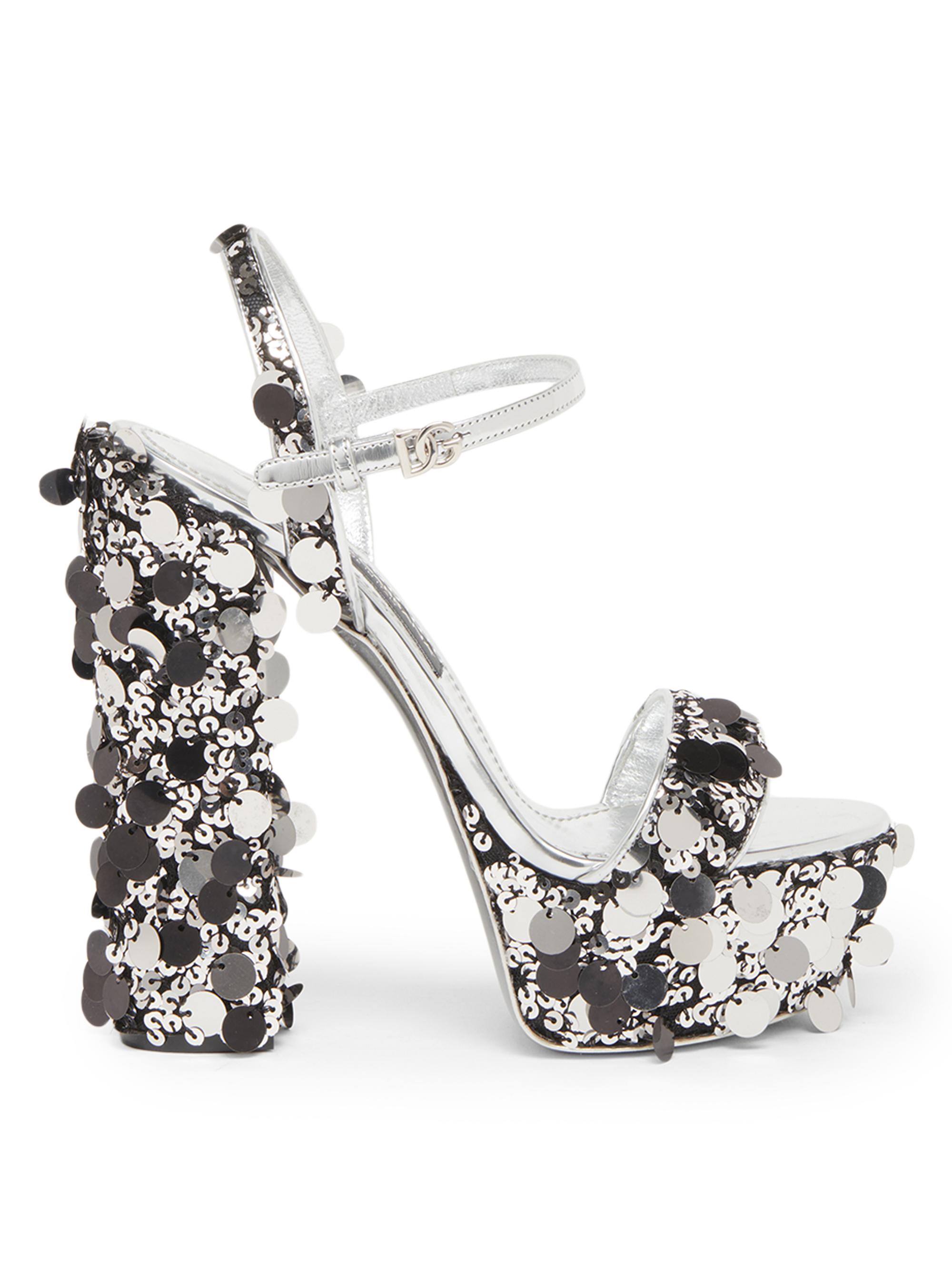 Dolce & Gabbana Women's Paillettes 140MM Platform Sandals