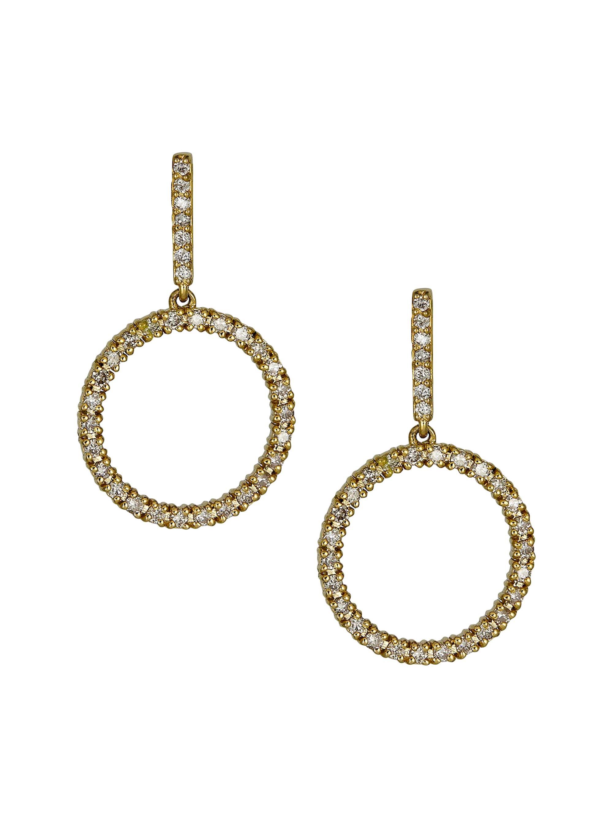 Atlas Fine Women's 14K Yellow Gold & 0.53 TCW Diamond Circle Drop Earrings - Yellow Gold