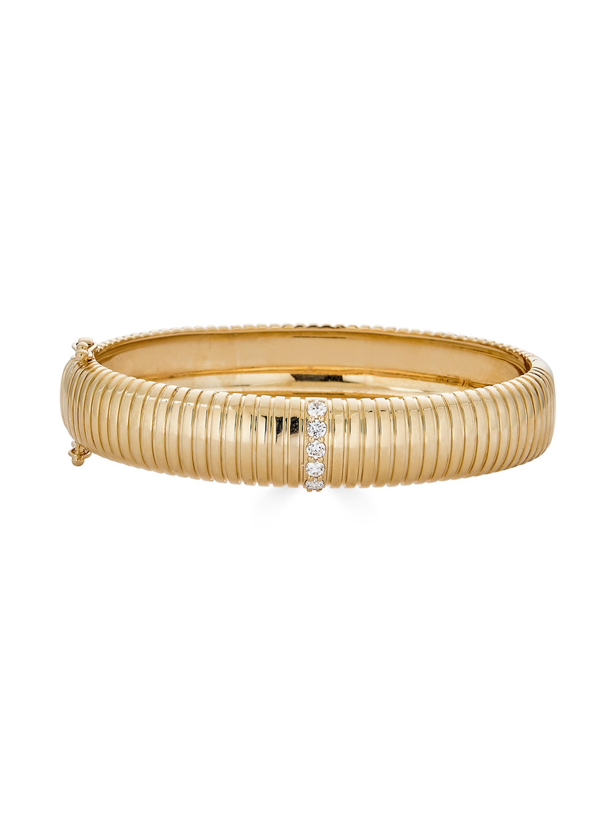 Atlas Fine Women's 14K Yellow Gold & 0.27 TCW Diamond Ridged Bangle - Yellow Gold