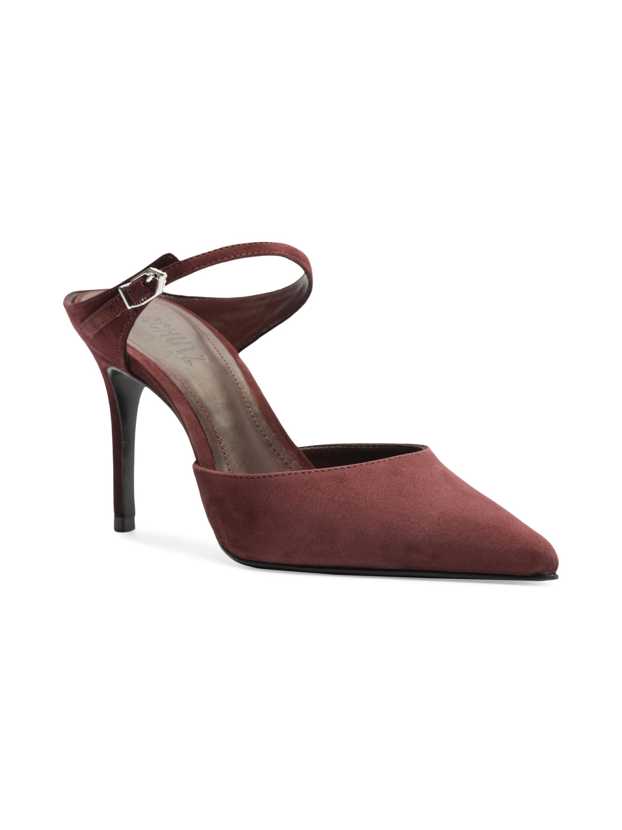 Schutz Women's Laura 85MM Suede Mules - Cherry Wine