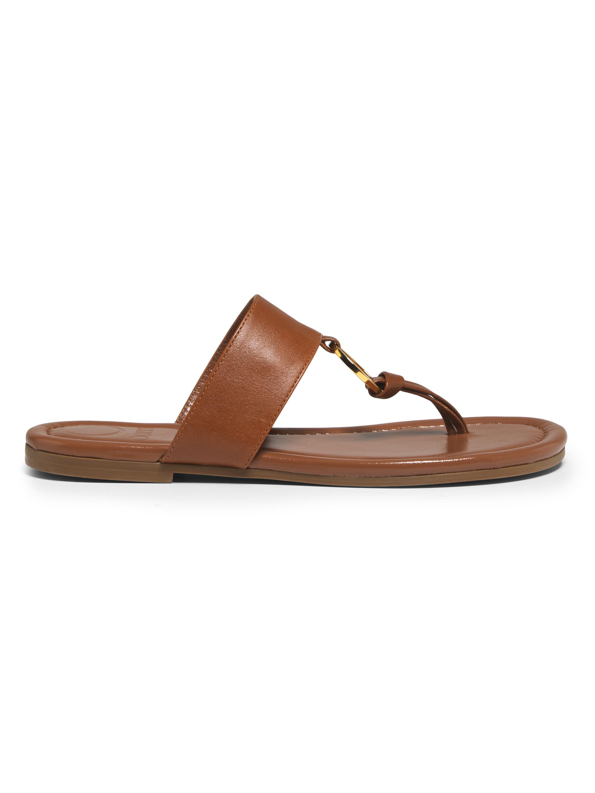 Odissì Women's Olivia Leather Flat Sandals - Tan