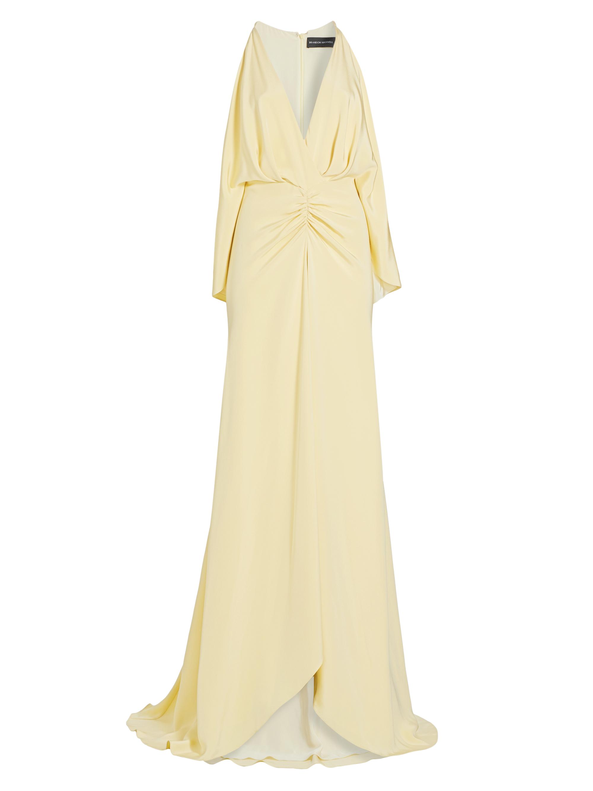 Brandon Maxwell Women's The Sierra Ruched Silk Gown - Lemon Yellow