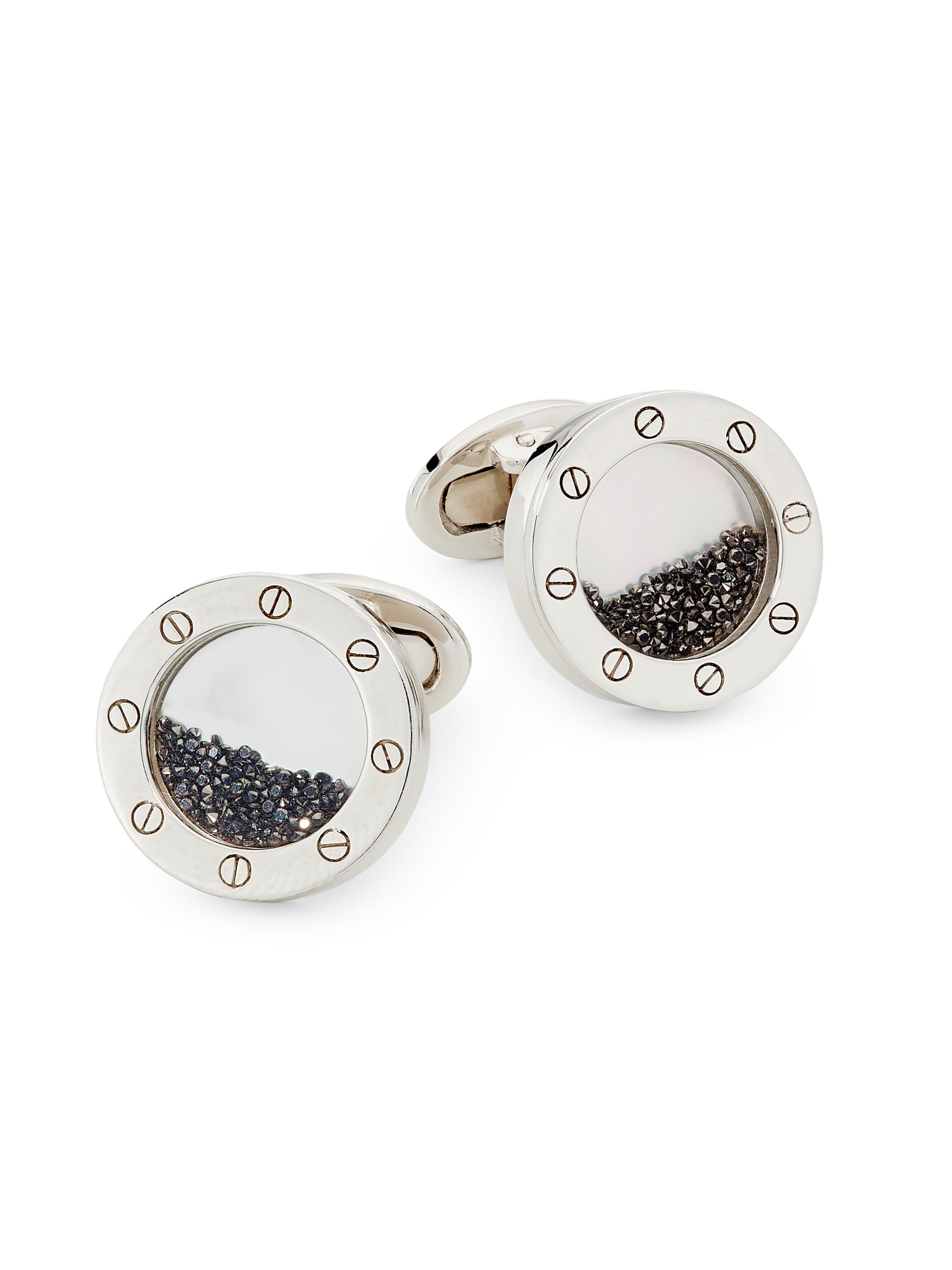 Jan Leslie Men's Sterling Silver, Black Onyx & 0.22 TCW Diamond Cufflinks - Black White
