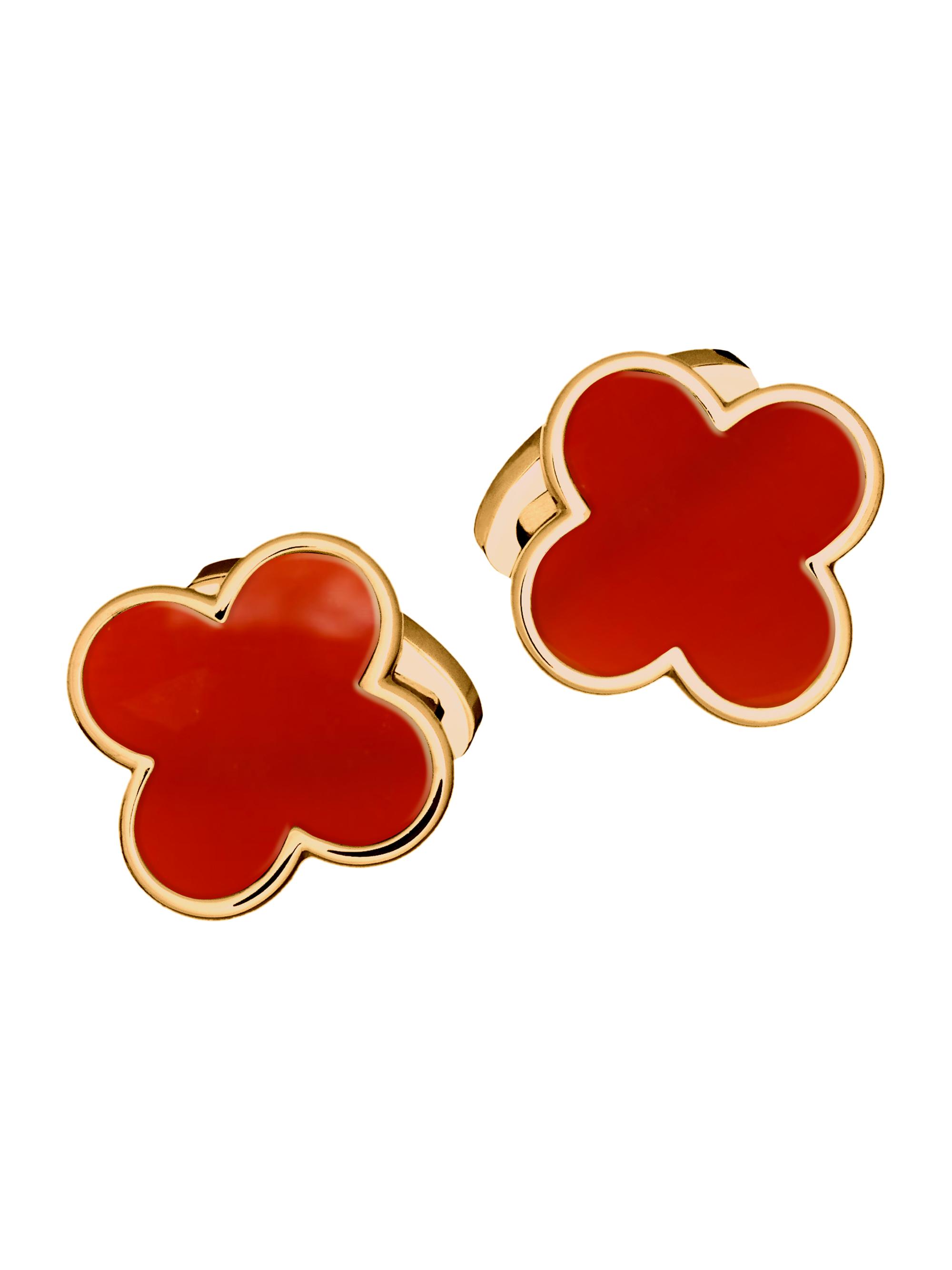 Jan Leslie Men's Four Leaf Clover Goldtone & Malachite Cufflinks - Green