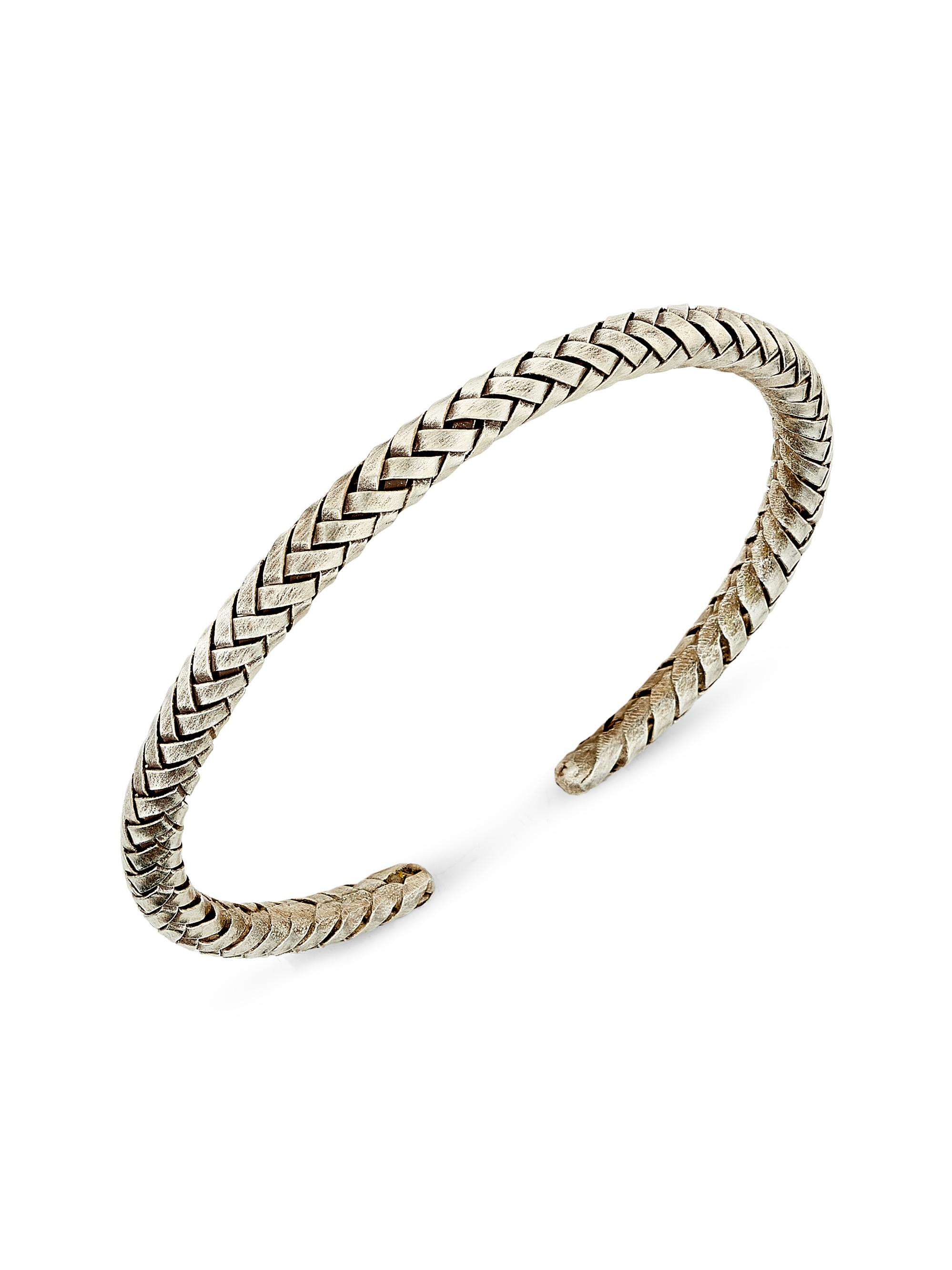 Jan Leslie Men's Sterling Silver Braided Cuff - Silver