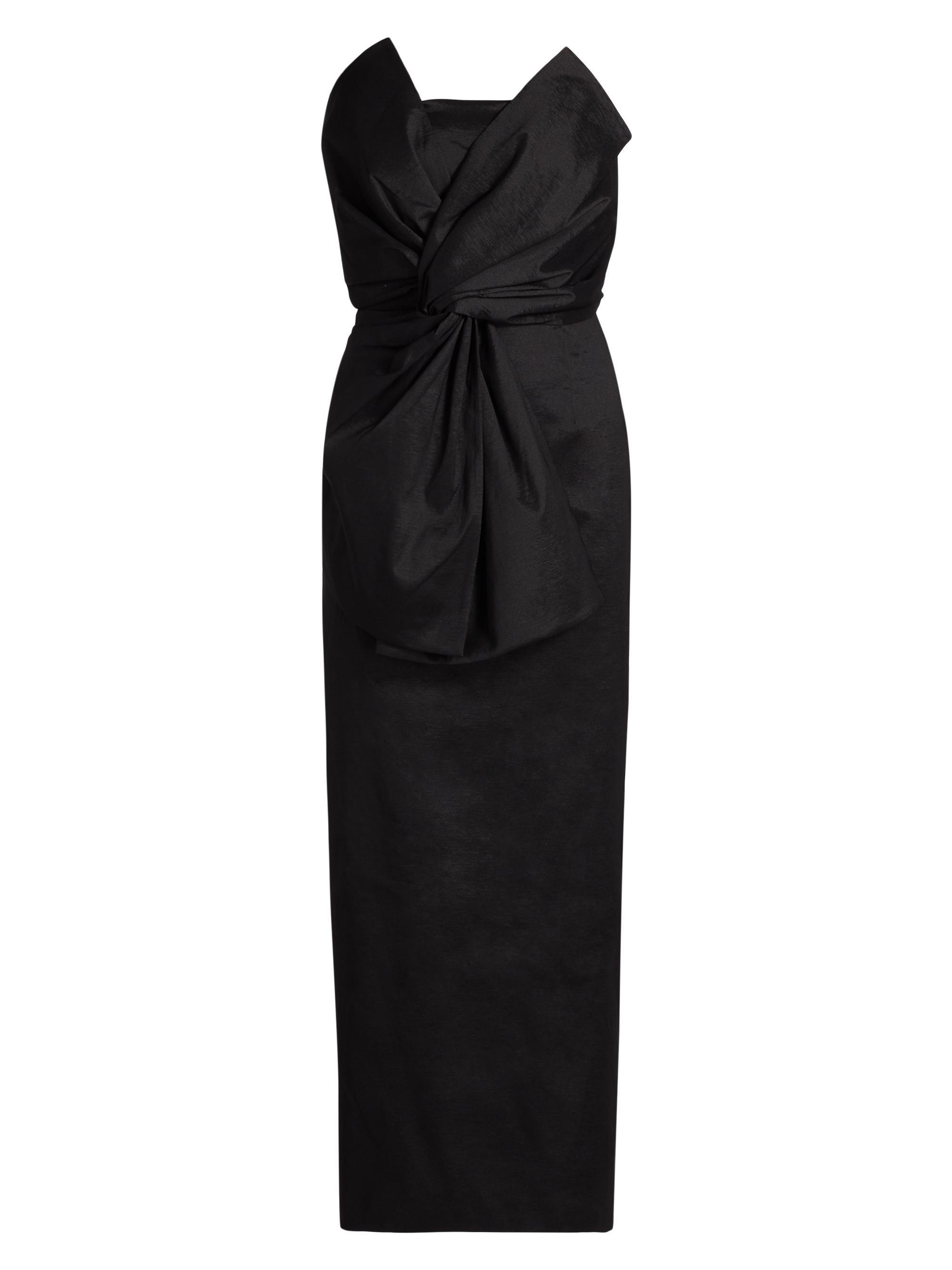 Milly Women's Harlow Bow Taffeta Dress - Black
