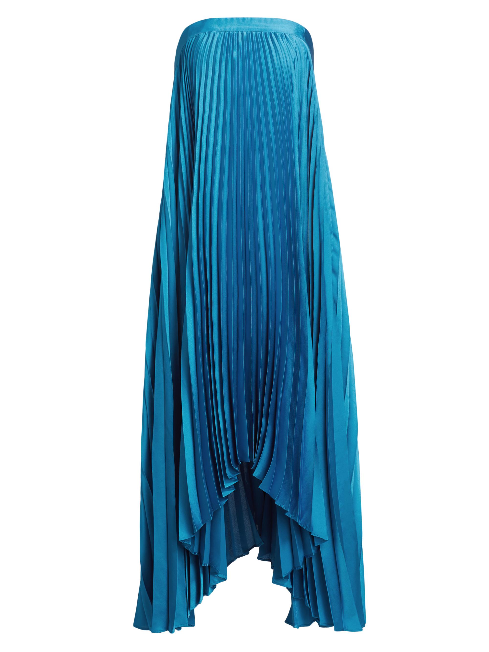 Milly Women's Jordyn Satin Pleated Dress - Blue
