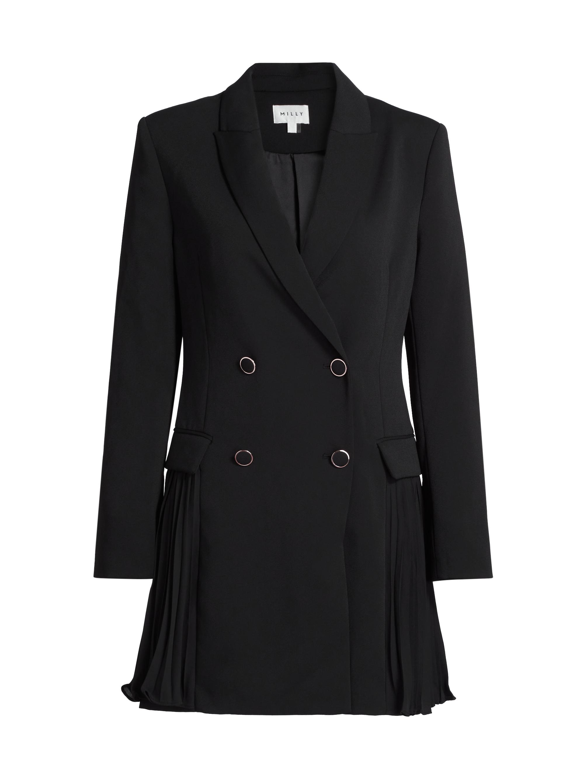 Milly Noora Pleated Double-Breasted Blazer Minidress | Saks Fifth