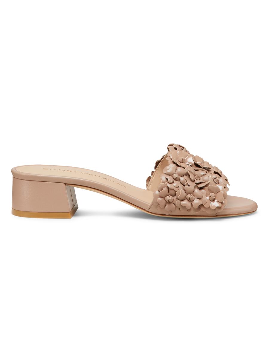 Stuart Weitzman Meadow Leather Block-Heel Sandals | Saks
