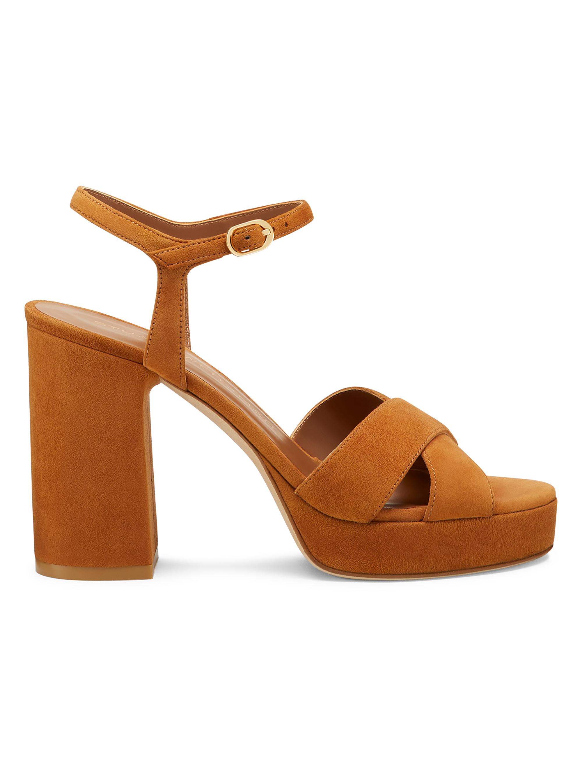 Stuart Weitzman Women's Dayna 100MM Suede Platform Sandals - Hazel