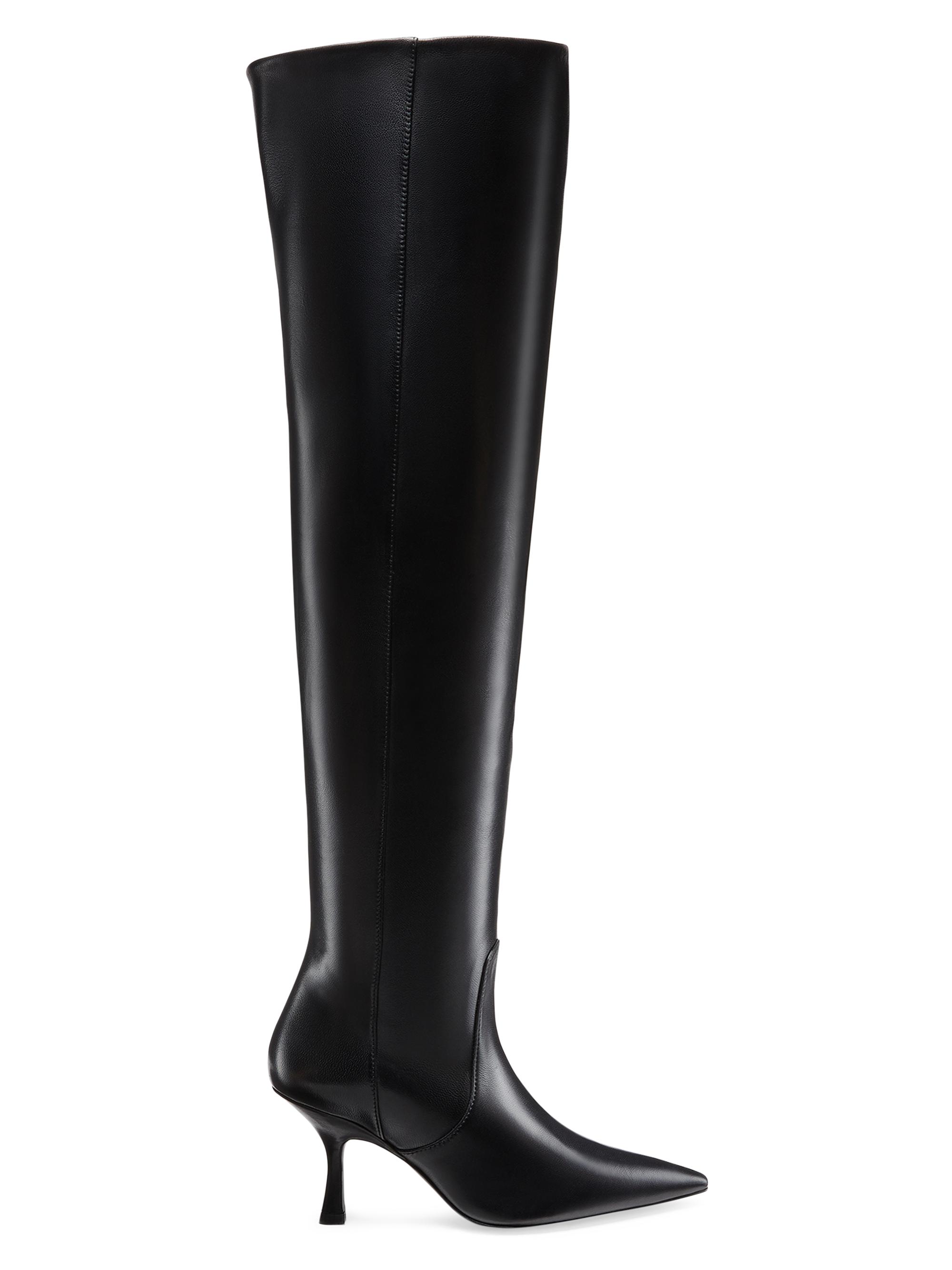 Stuart Weitzman Women's Naomi 75MM Leather Over-The-Knee Boots - Black