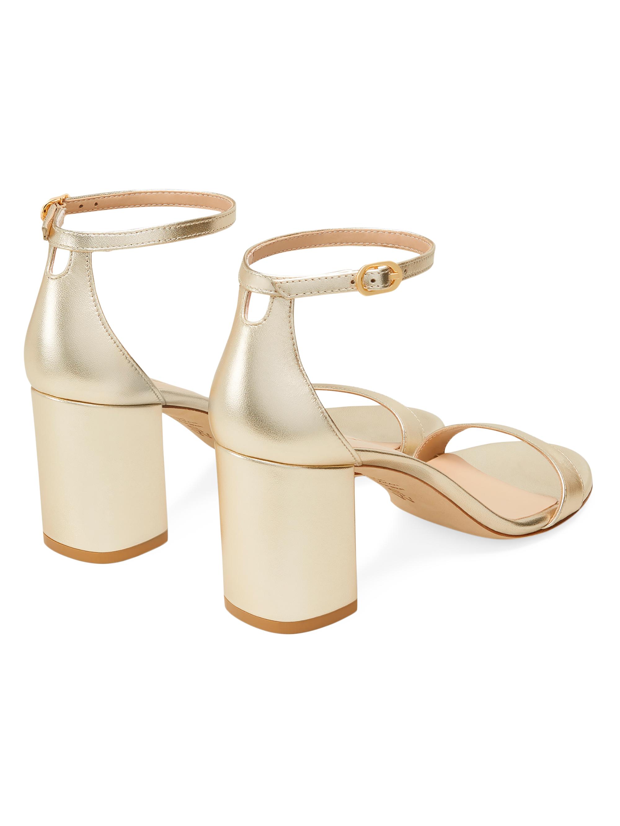 Nudist Block 75MM Metallic Leather Sandals