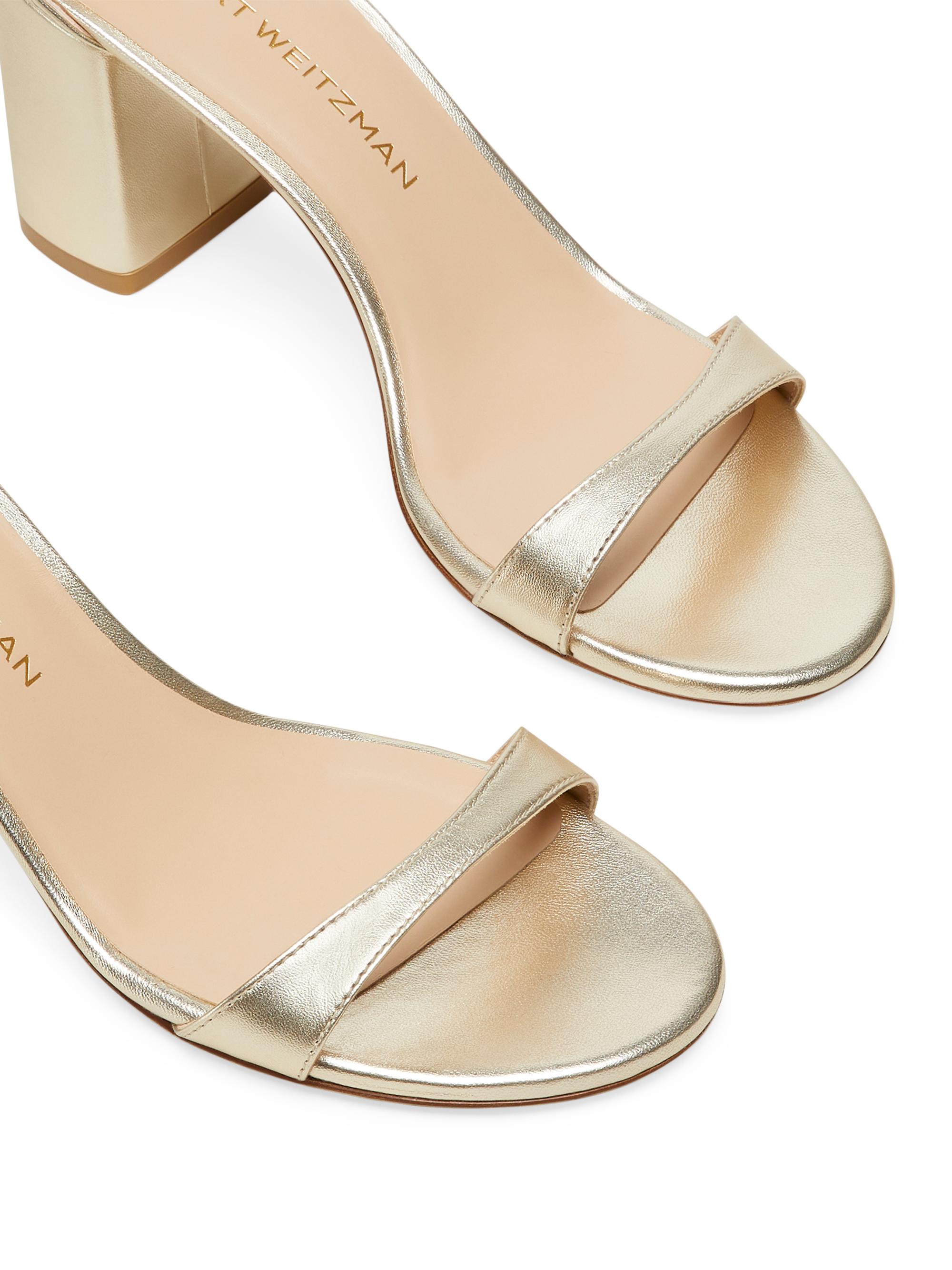Nudist Block 75MM Metallic Leather Sandals