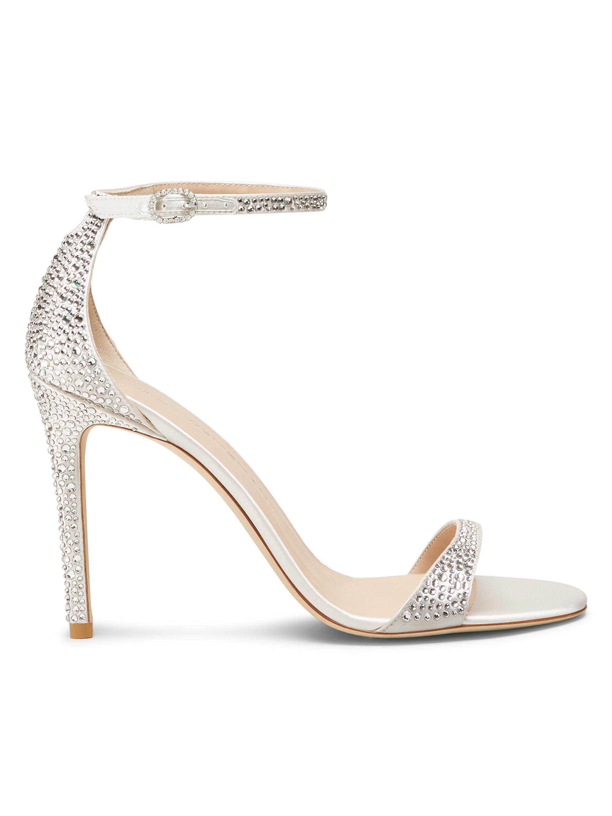 Stuart Weitzman Women's Nudist Shine 100MM Crystal Sandals - Fuchsia