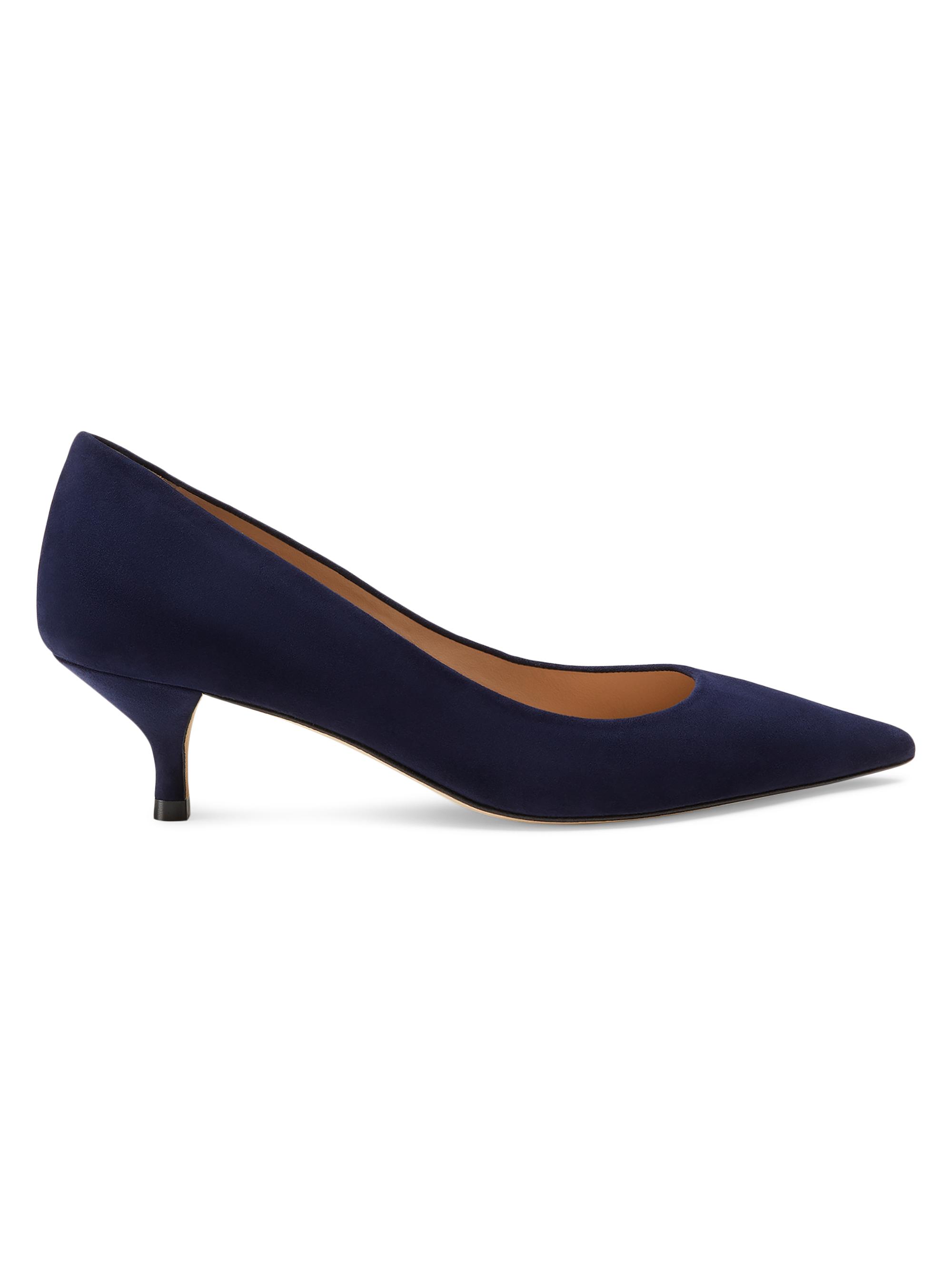 Stuart Weitzman Women's Power 50MM Suede Kitten-Heel Pumps - Nice Blue